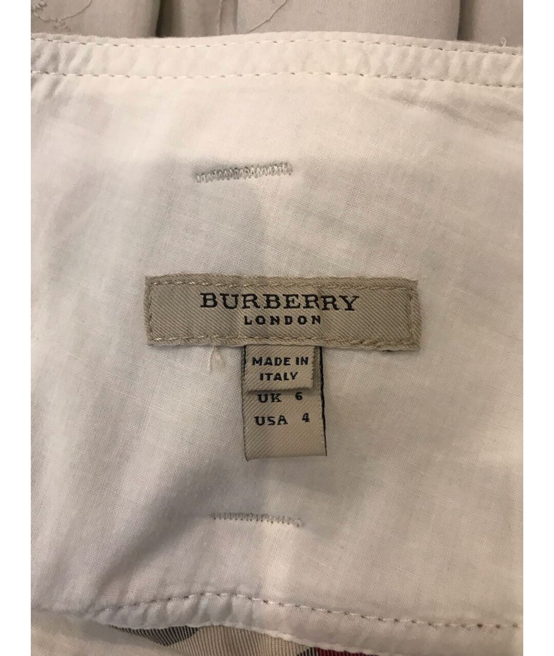 BURBERRY Бежевая хлопковая юбка мини, фото 4