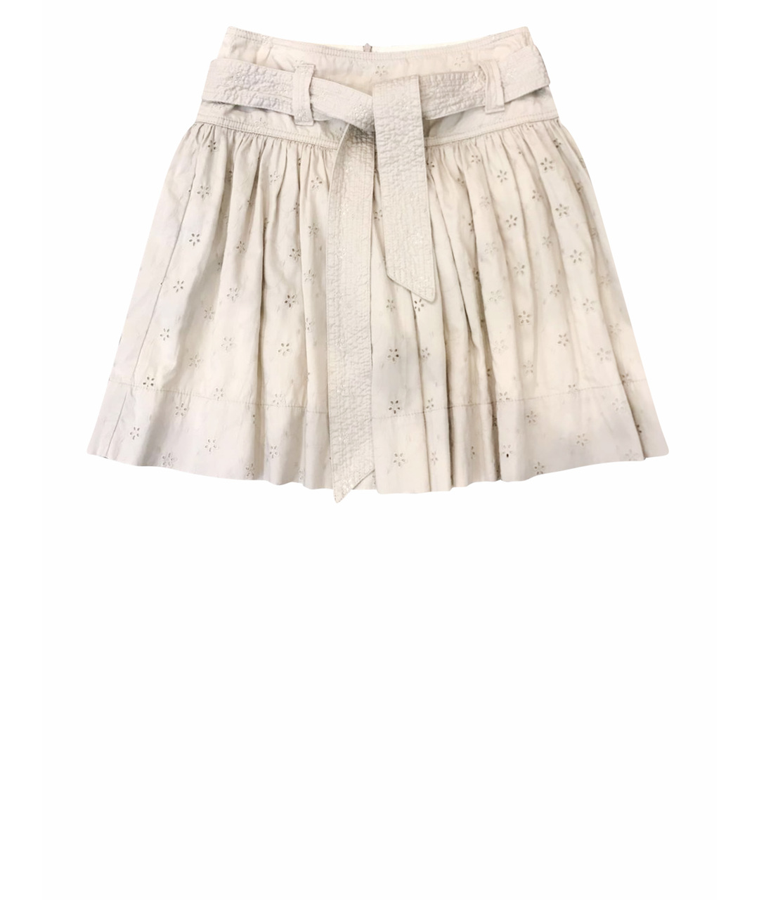 BURBERRY Бежевая хлопковая юбка мини, фото 1