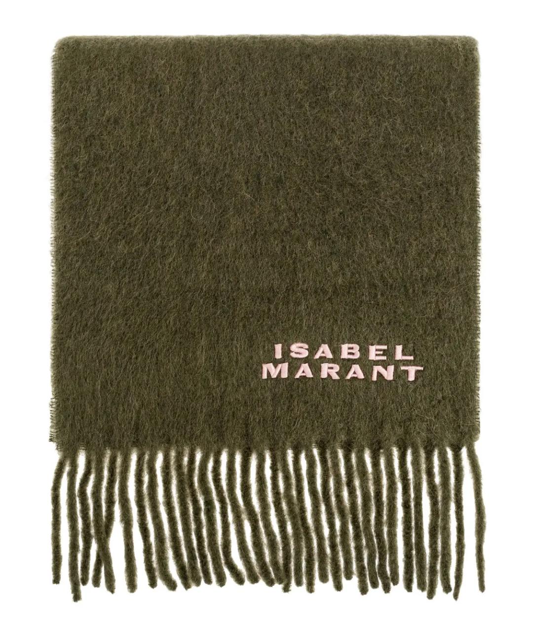 ISABEL MARANT Хаки шерстяной шарф, фото 1