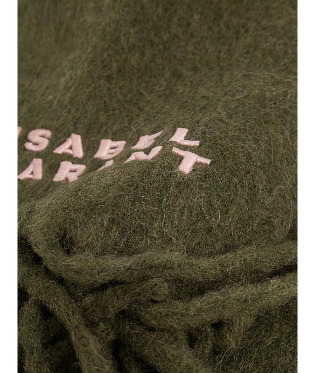 ISABEL MARANT Хаки шерстяной шарф, фото 4
