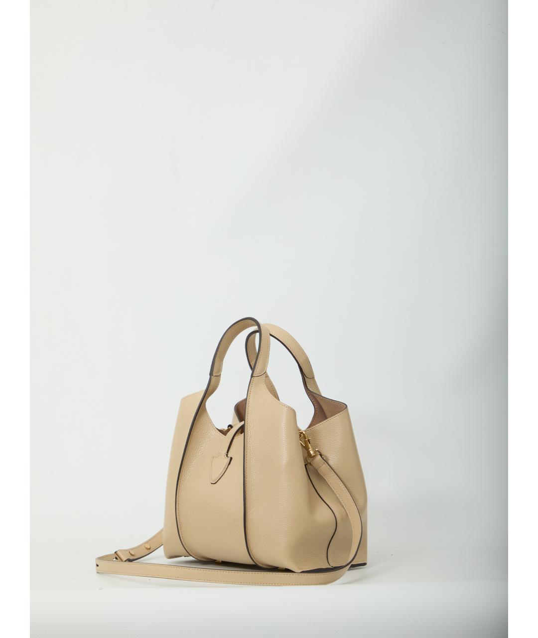 TOD'S Бежевая кожаная сумка через плечо, фото 2