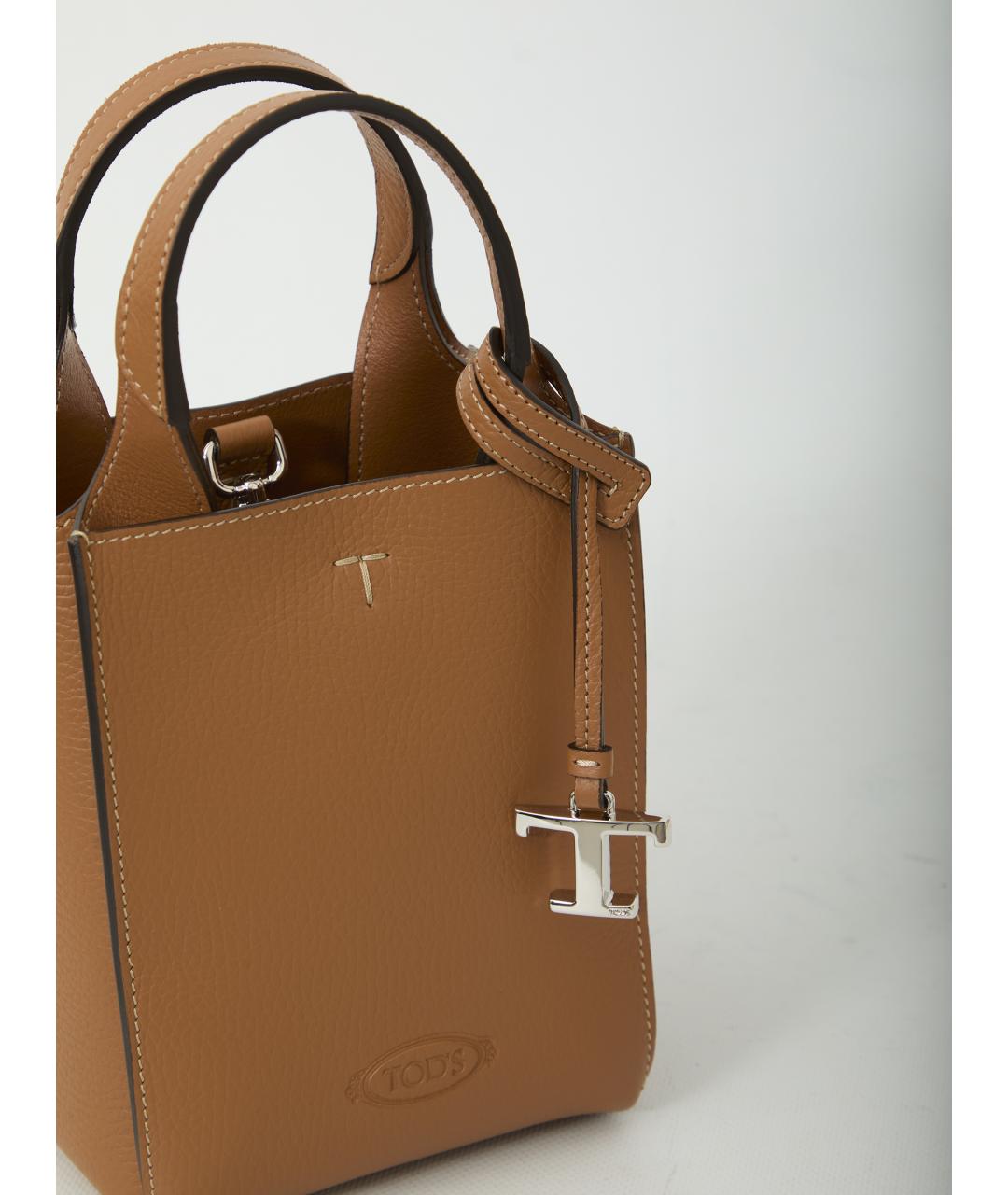 TOD'S Коричневая кожаная сумка через плечо, фото 4
