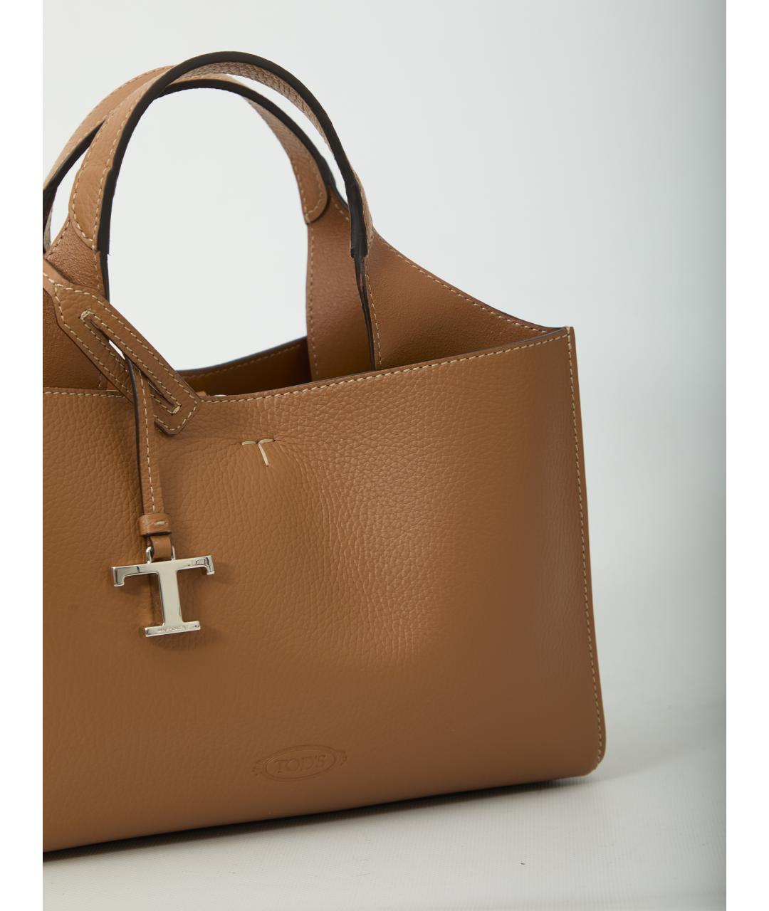 TOD'S Коричневая кожаная сумка через плечо, фото 4