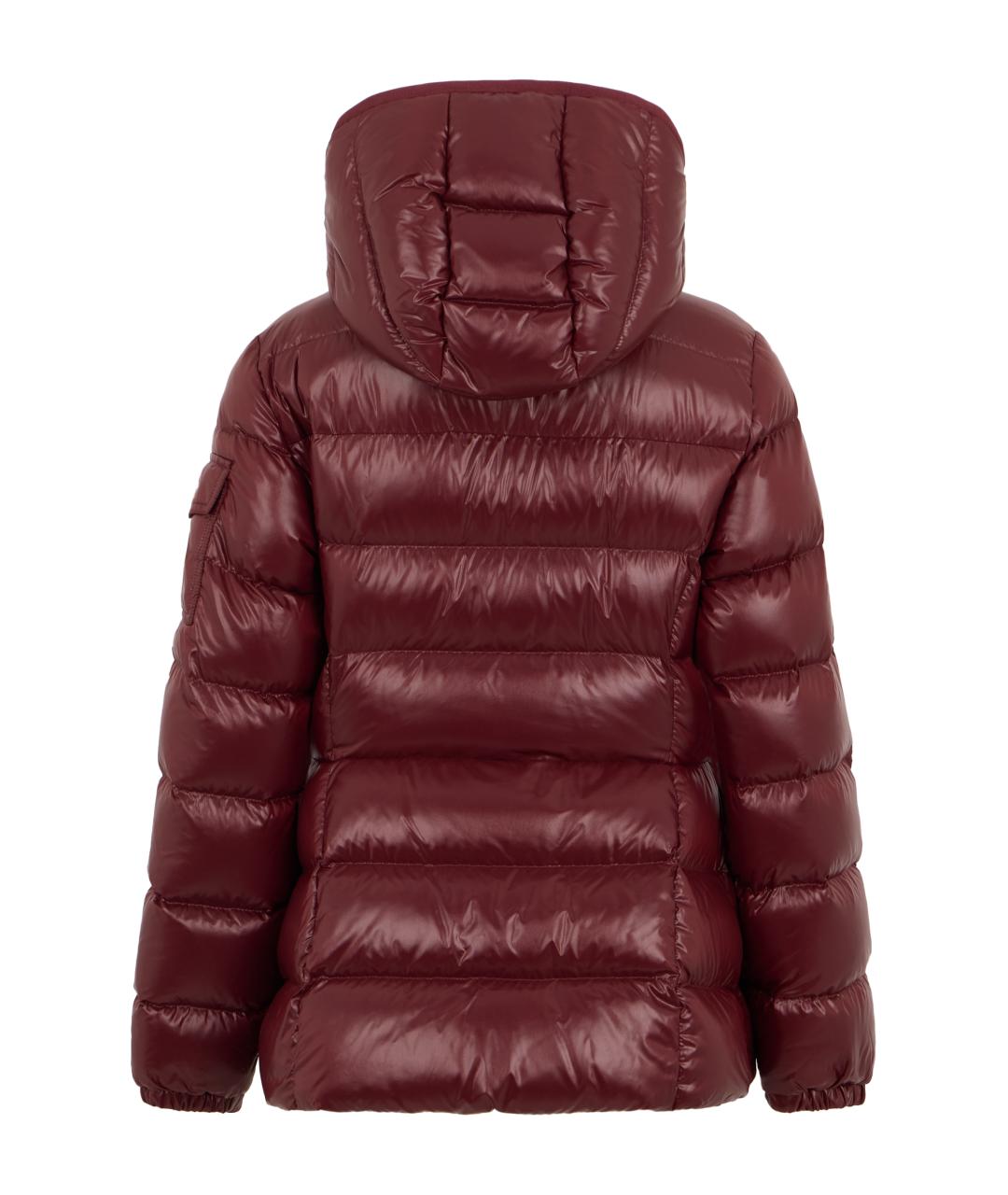 MONCLER Бордовый полиамидовый пуховик, фото 2