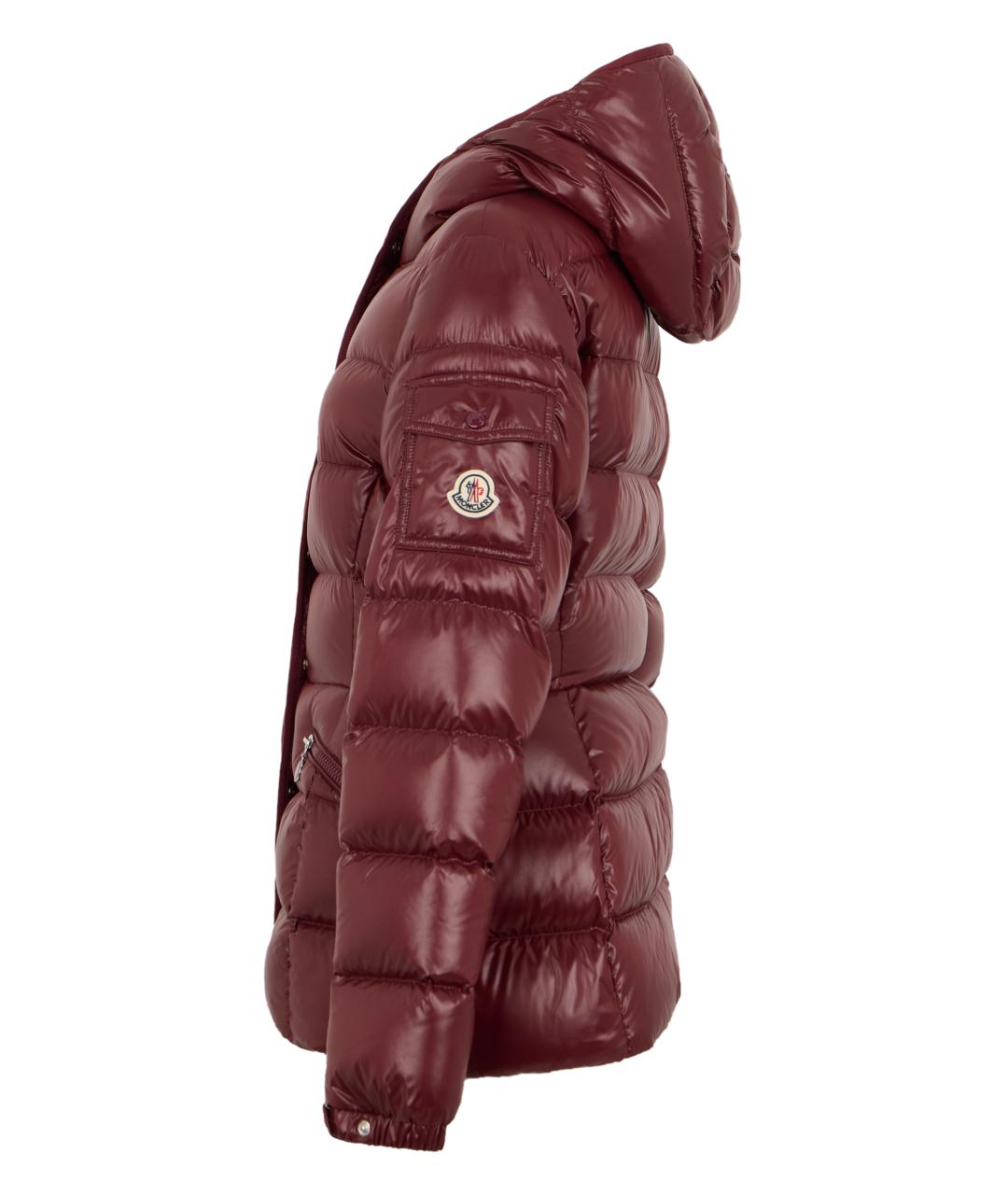 MONCLER Бордовый полиамидовый пуховик, фото 3