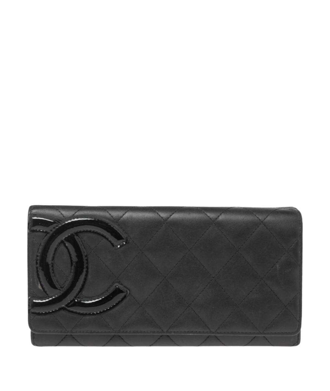 CHANEL Черный кожаный кошелек, фото 1