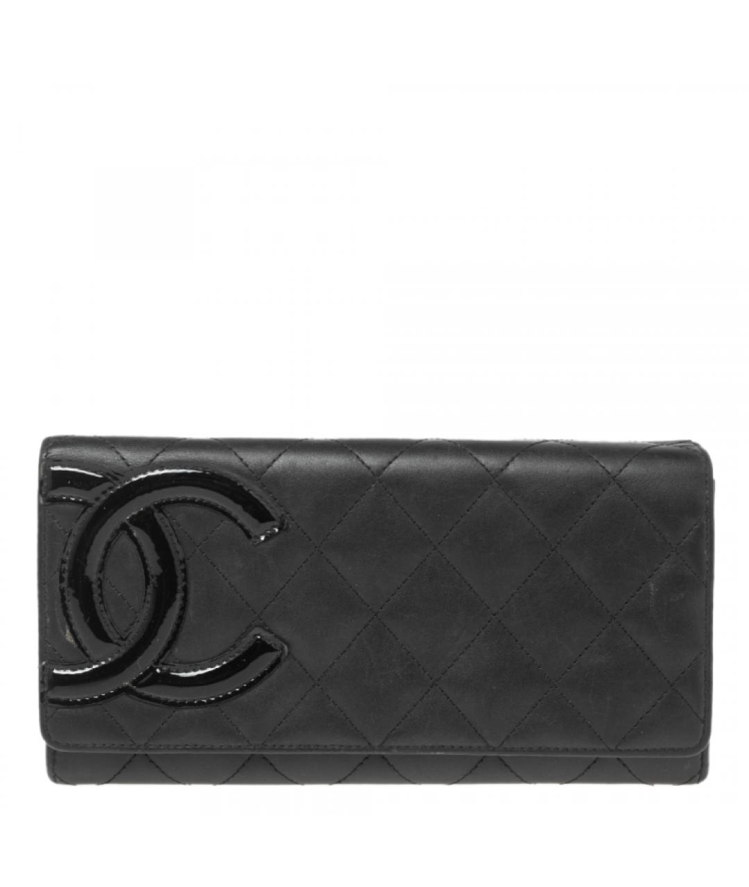 CHANEL Черный кожаный кошелек, фото 6