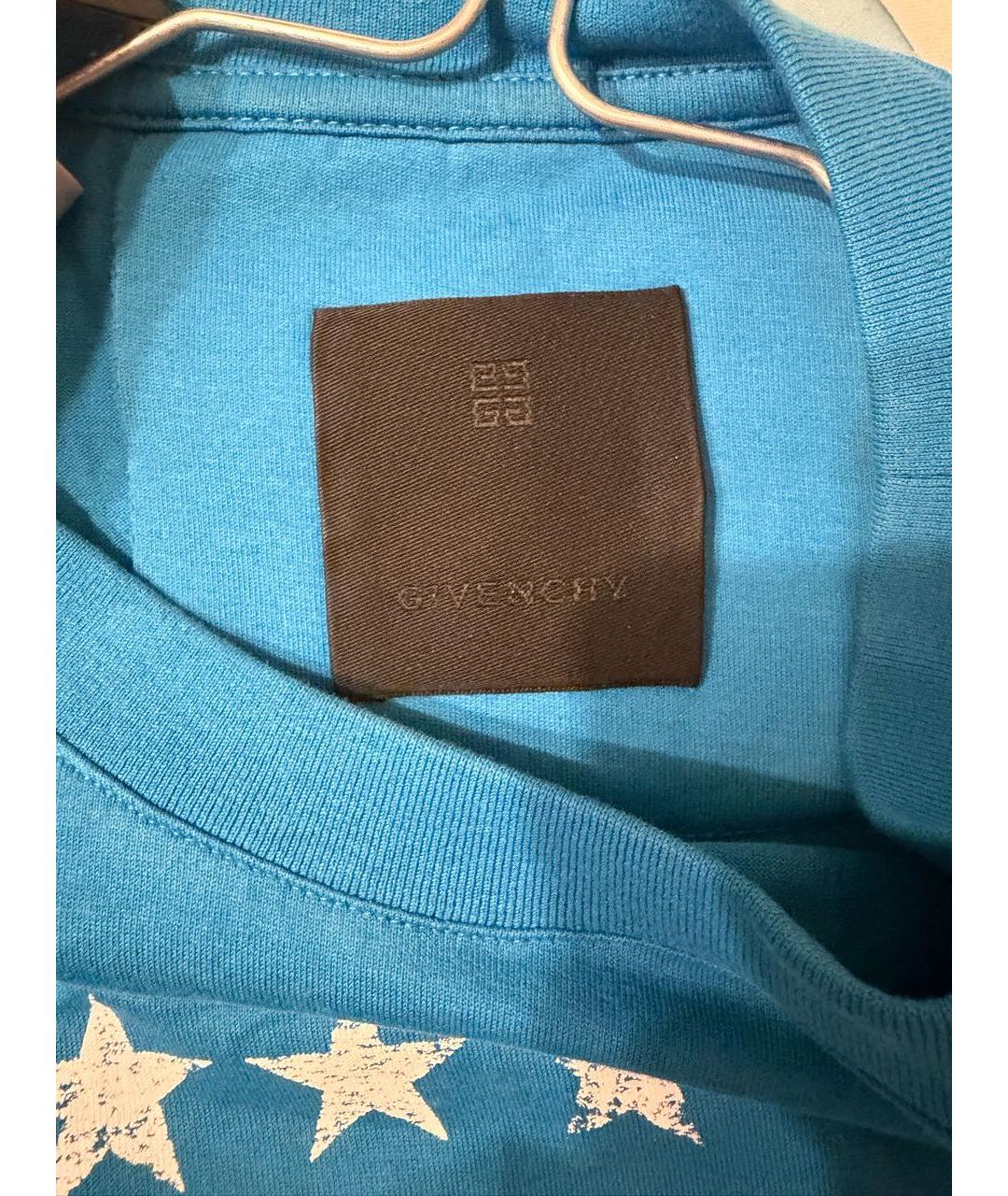 GIVENCHY Голубая хлопковая футболка, фото 4