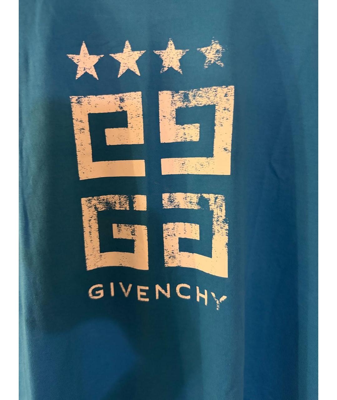 GIVENCHY Голубая хлопковая футболка, фото 3