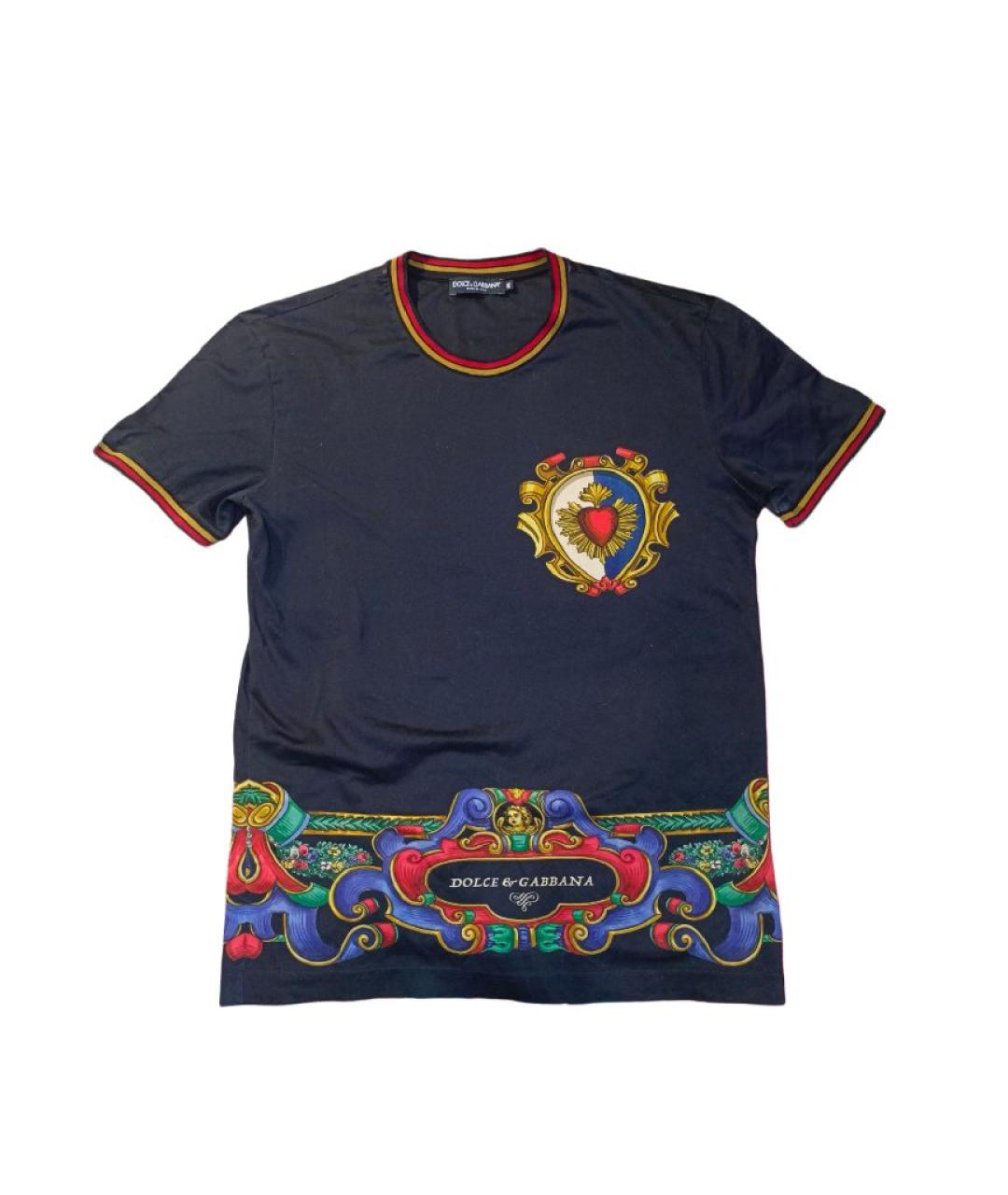 DOLCE&GABBANA Черная хлопко-эластановая футболка, фото 1