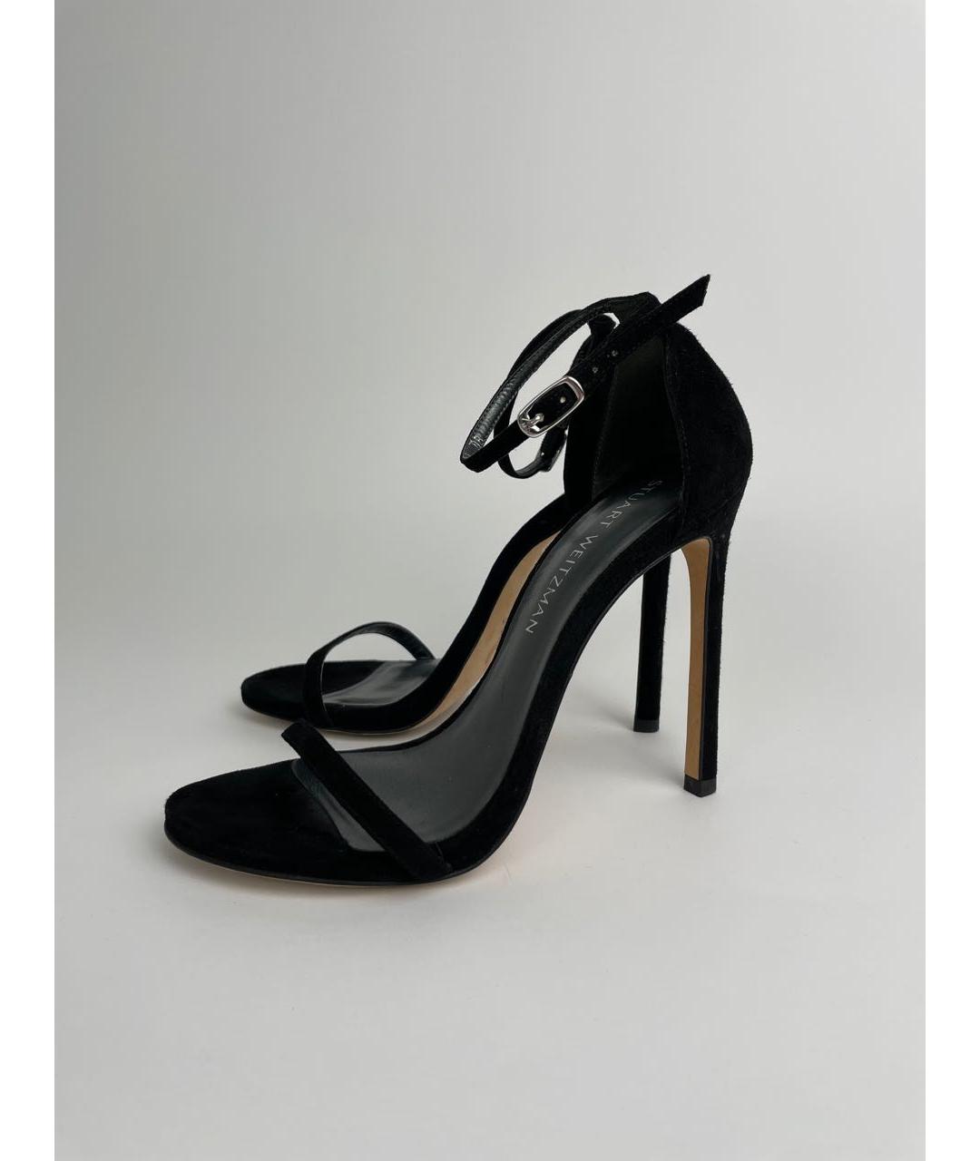 STUART WEITZMAN Черные замшевые босоножки, фото 5