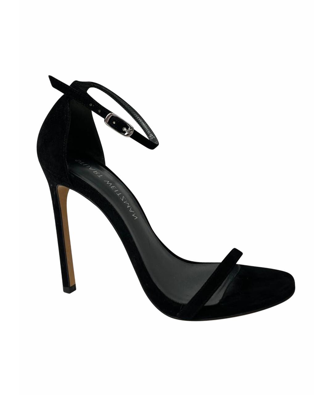 STUART WEITZMAN Черные замшевые босоножки, фото 1