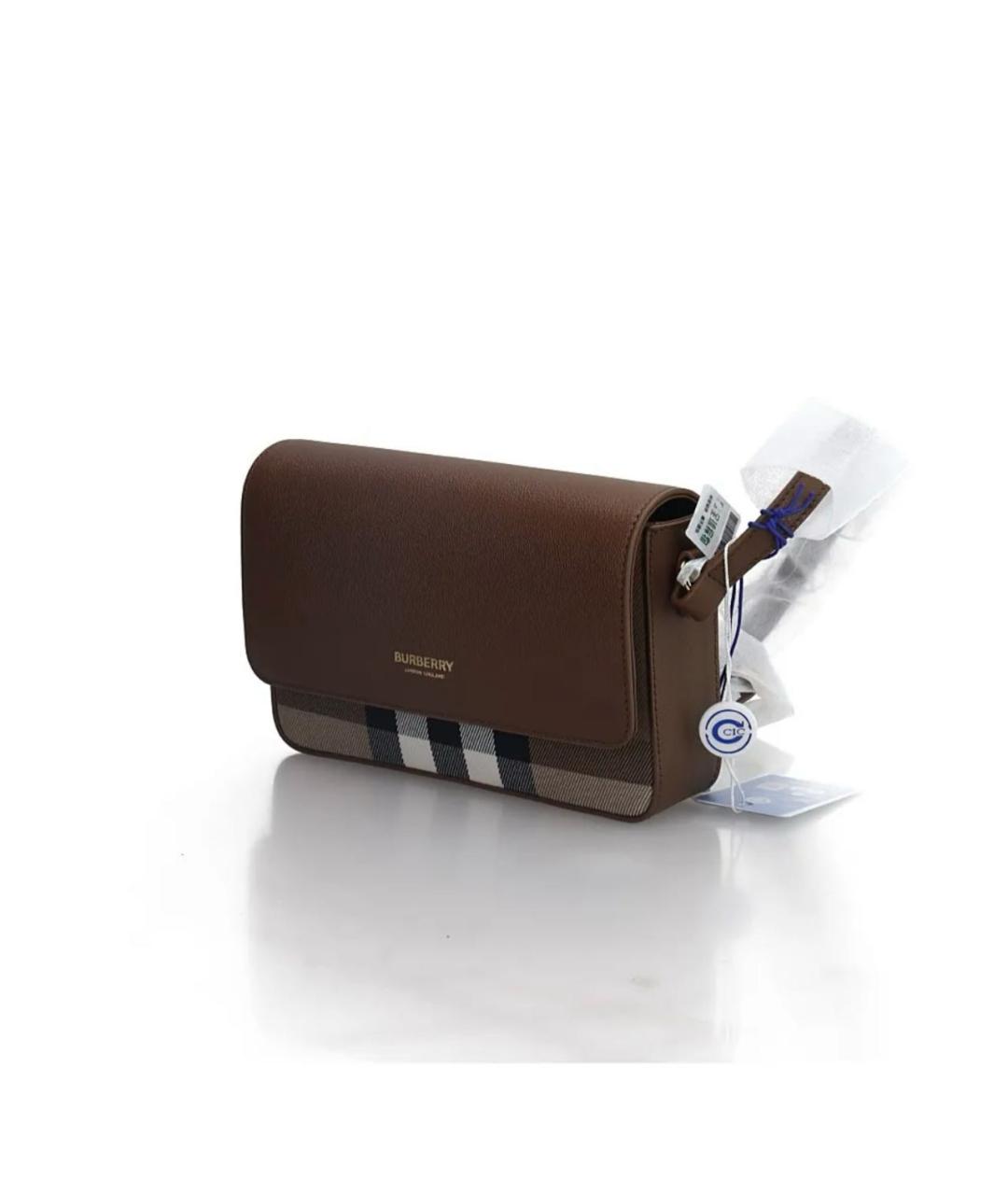 BURBERRY Коричневая кожаная сумка через плечо, фото 3