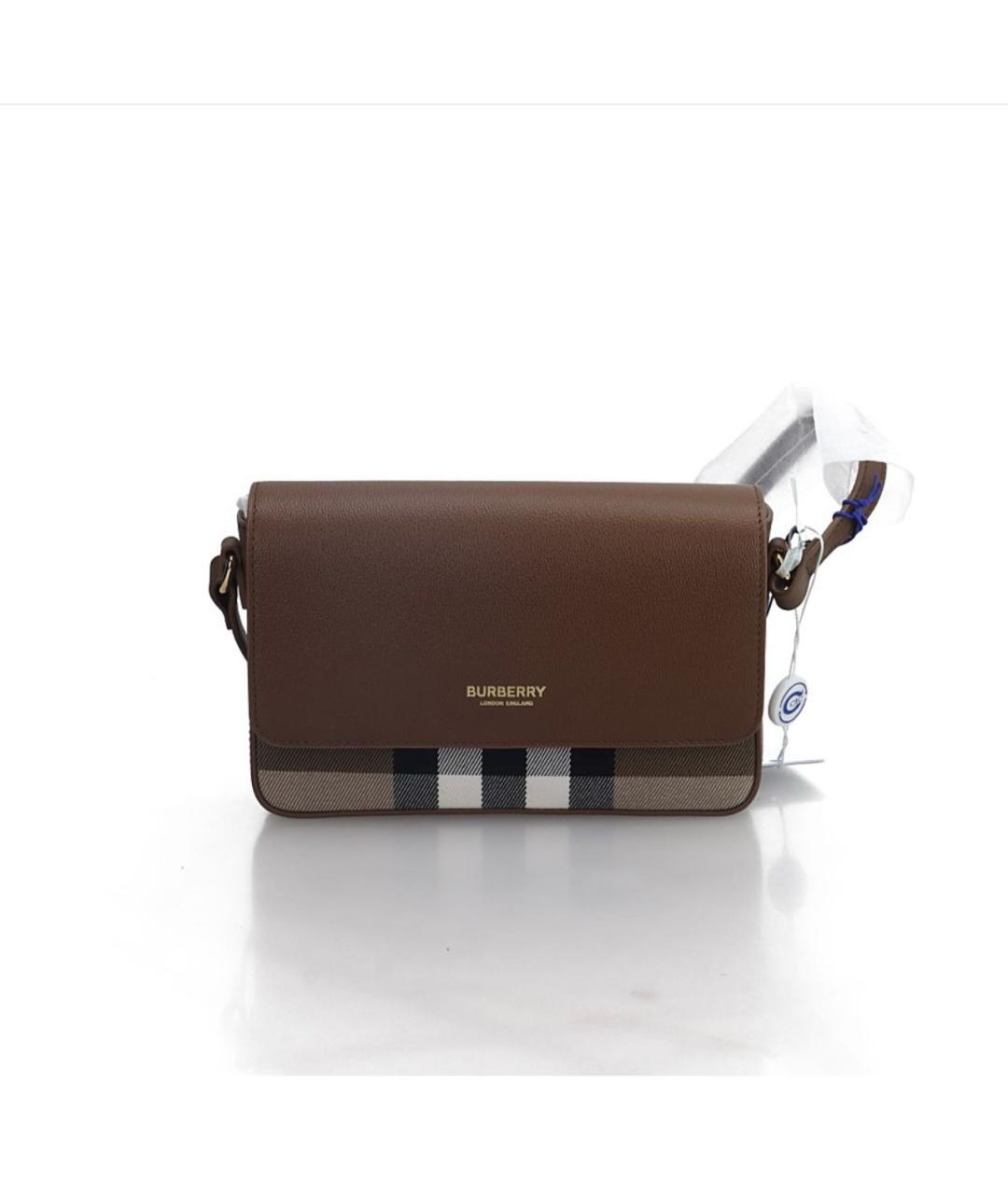 BURBERRY Коричневая кожаная сумка через плечо, фото 2