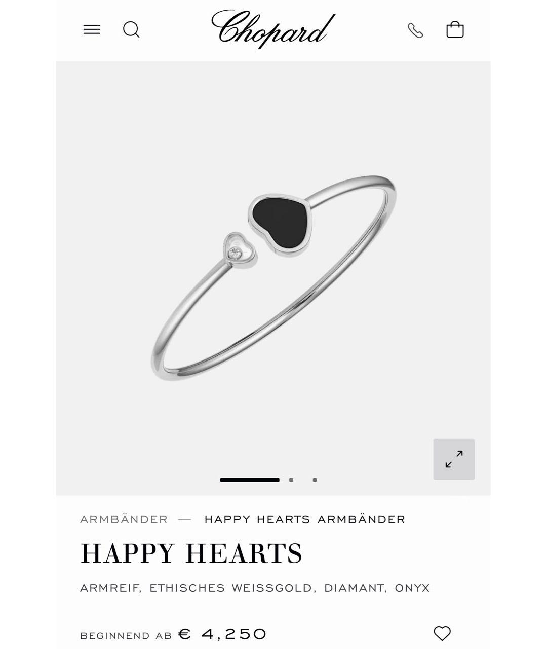 CHOPARD Черный браслет из белого золота, фото 5
