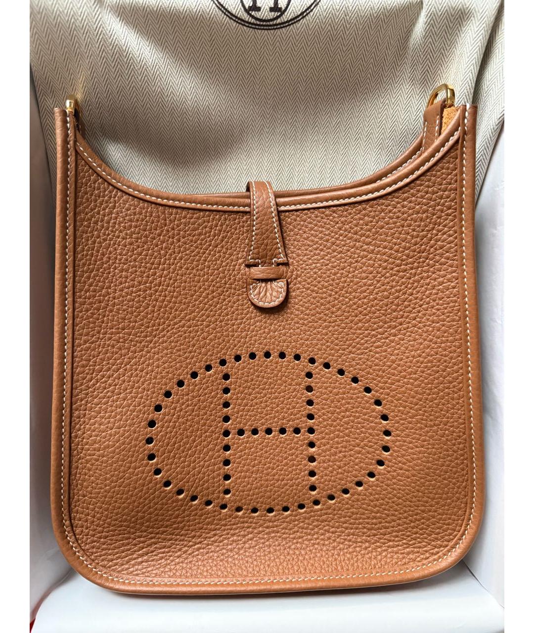 HERMES Коричневая кожаная сумка через плечо, фото 4