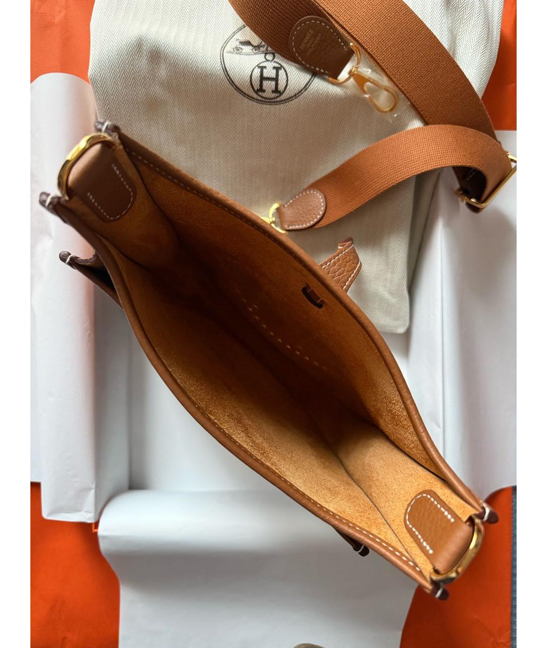 HERMES Коричневая кожаная сумка через плечо, фото 2