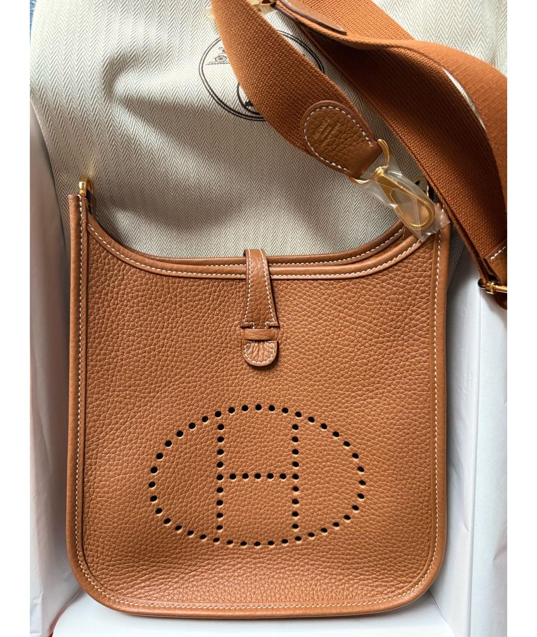 HERMES Коричневая кожаная сумка через плечо, фото 3