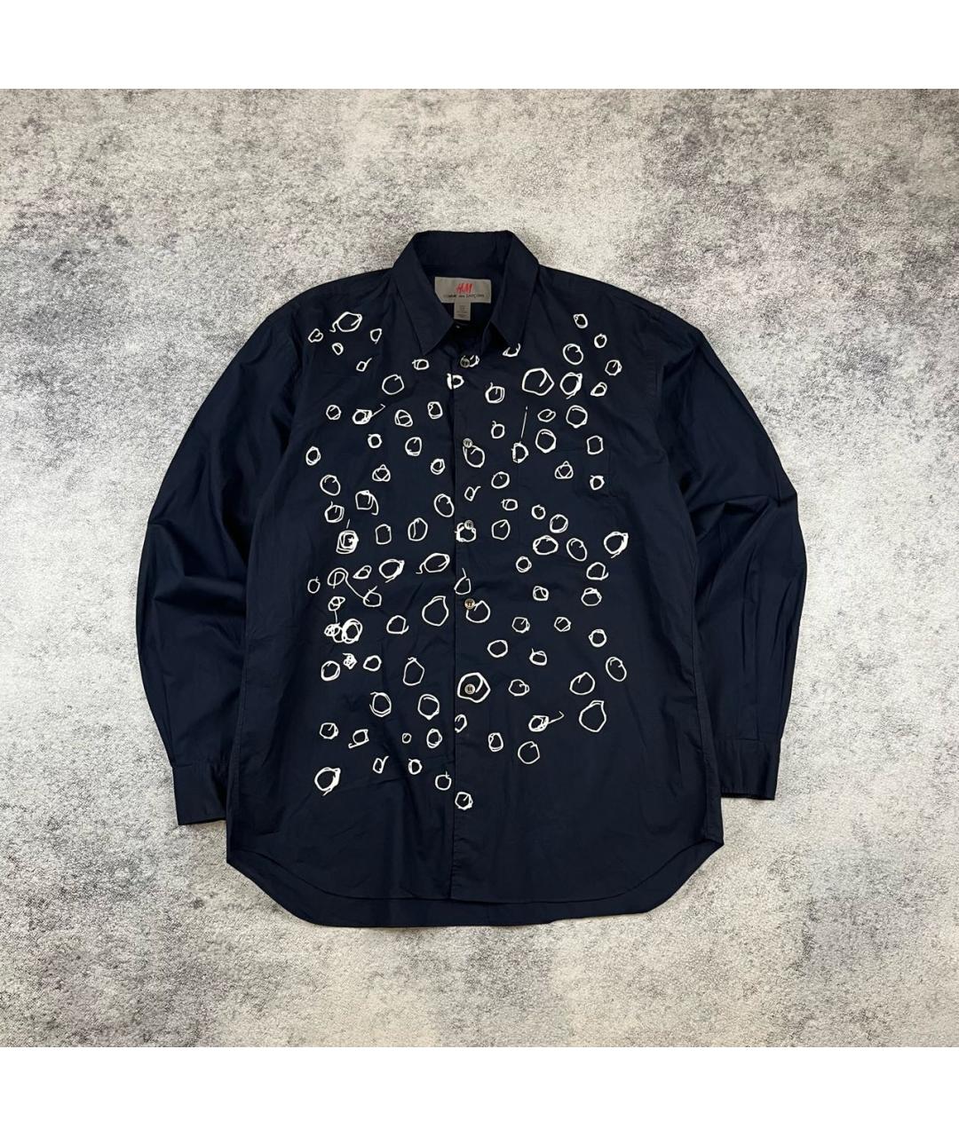 COMME DES GARÇONS Темно-синяя хлопковая кэжуал рубашка, фото 8