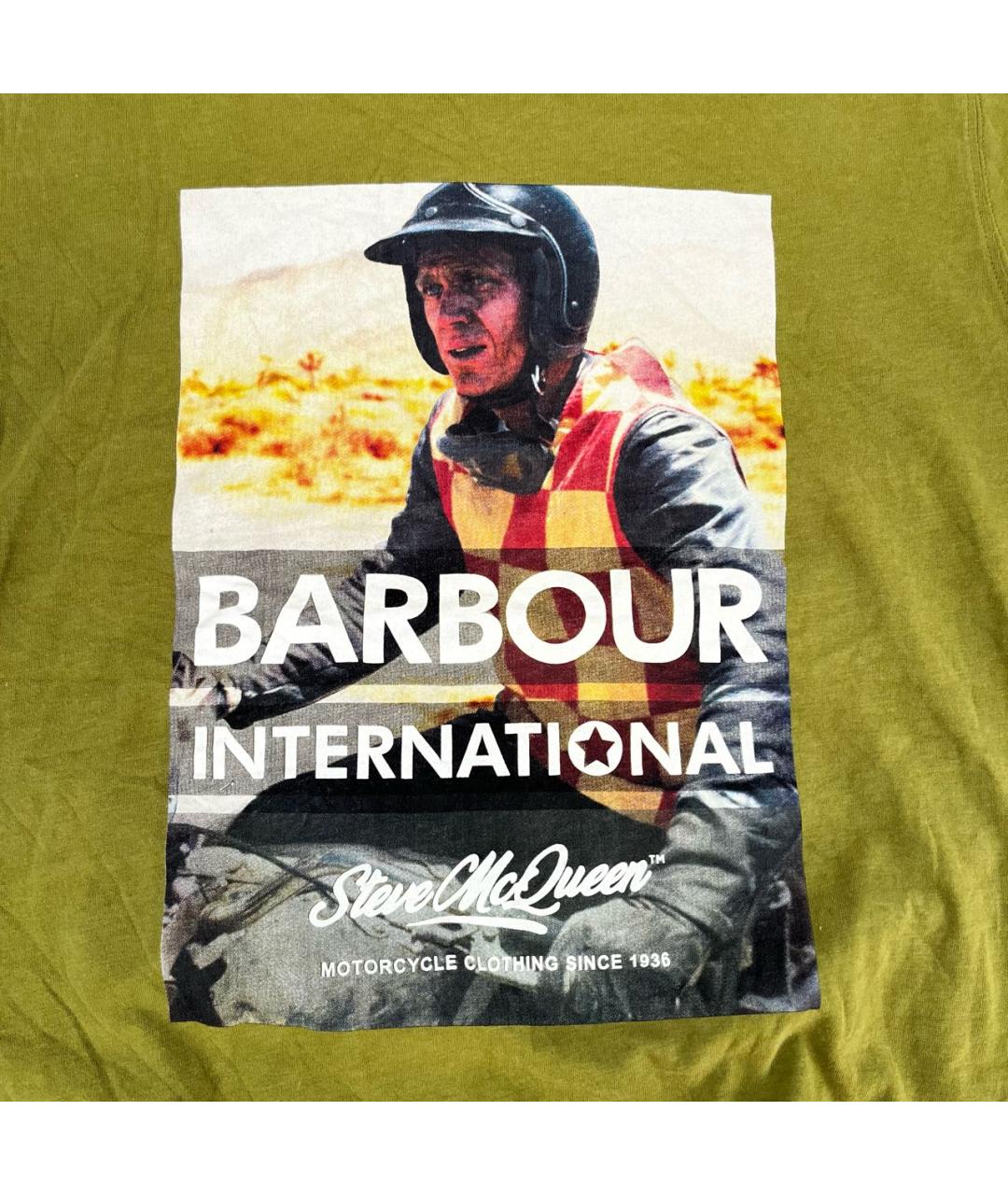 BARBOUR Зеленая хлопковая футболка, фото 2