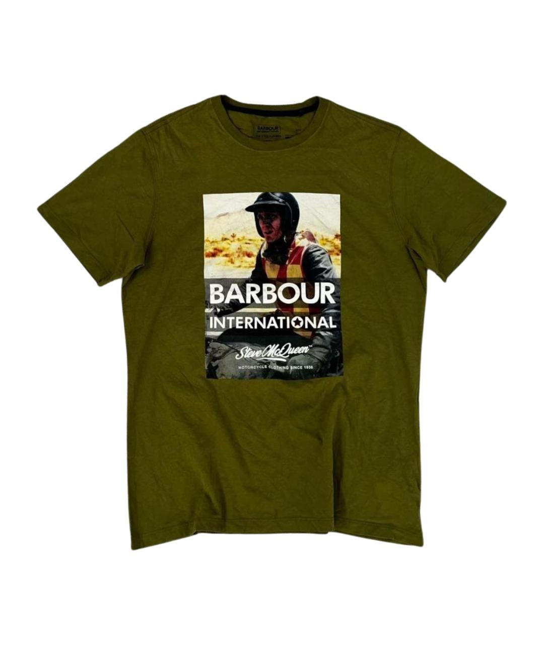 BARBOUR Зеленая хлопковая футболка, фото 1