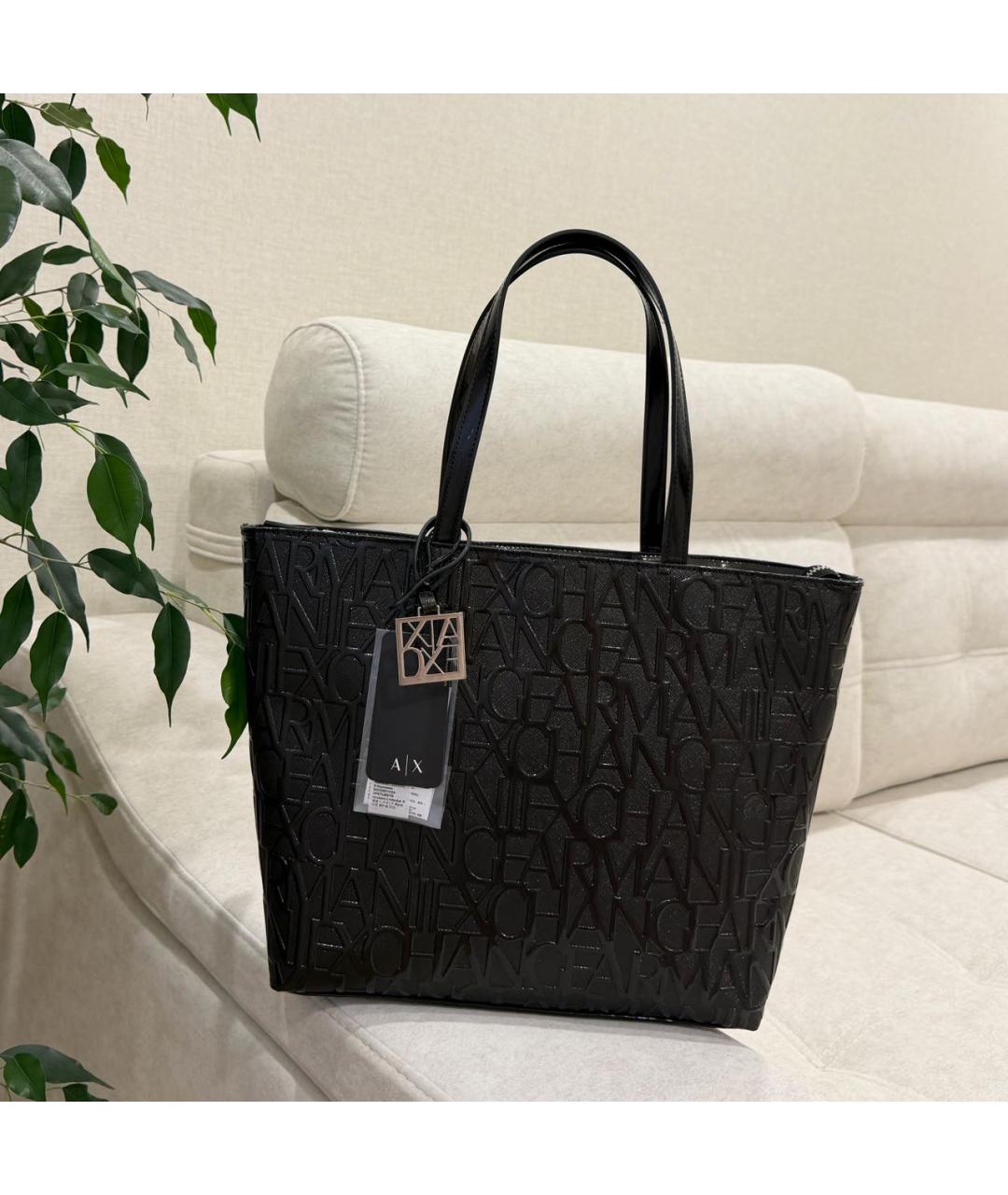 ARMANI EXCHANGE Черная сумка тоут, фото 3