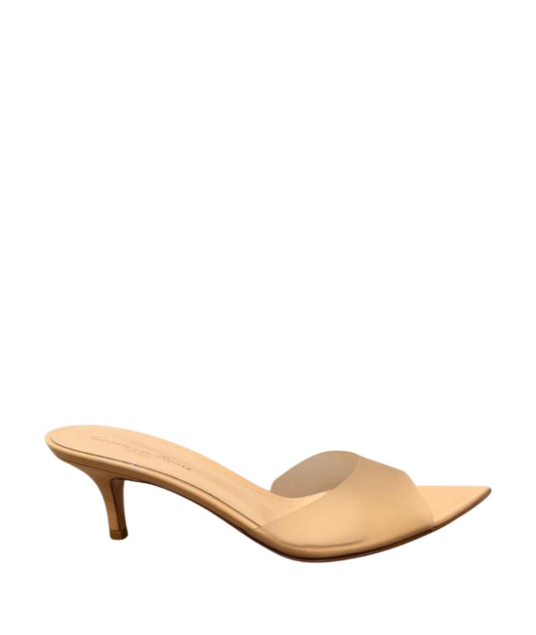 GIANVITO ROSSI Бежевые мюли из лакированной кожи, фото 1