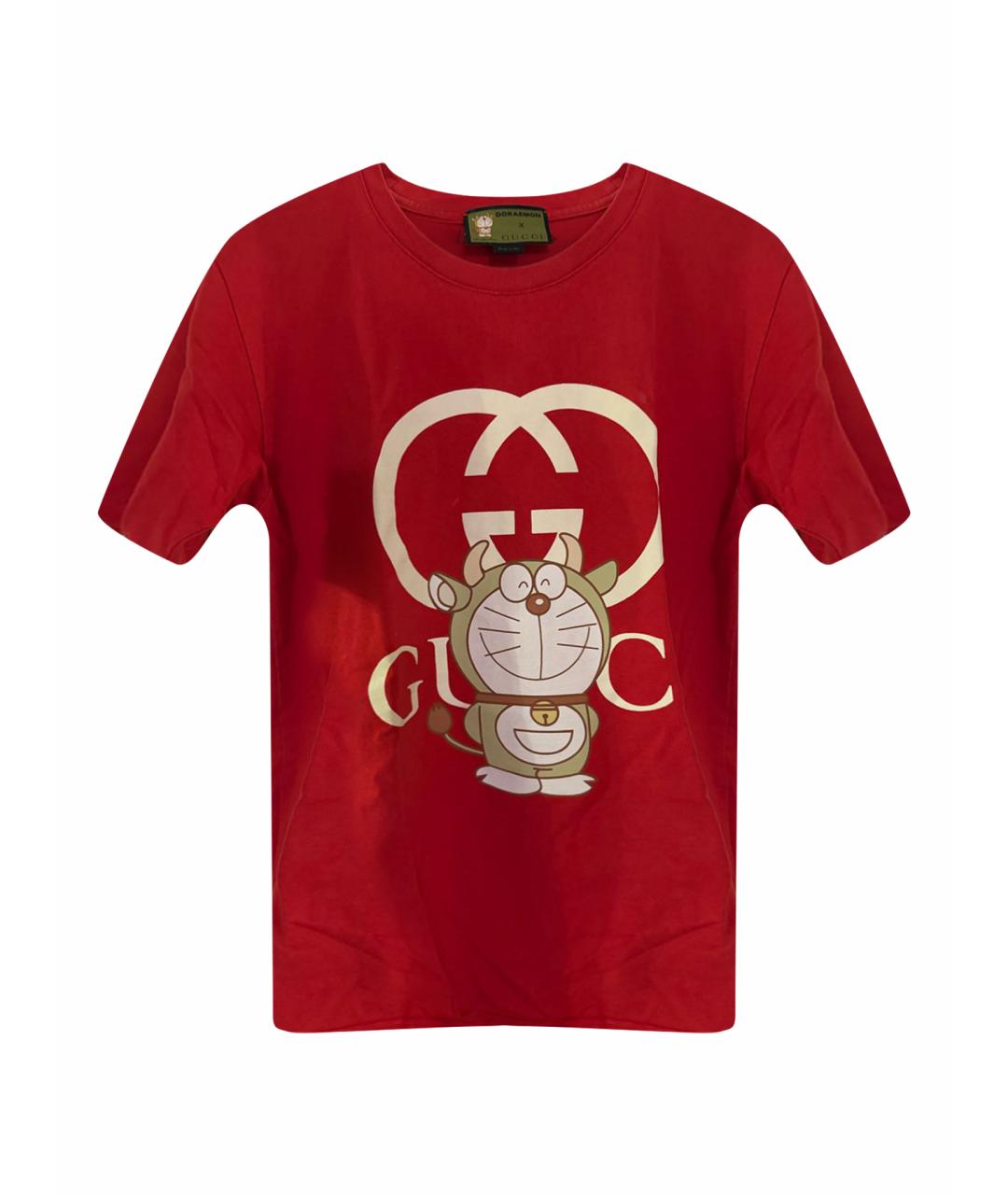 GUCCI Красная хлопковая футболка, фото 1