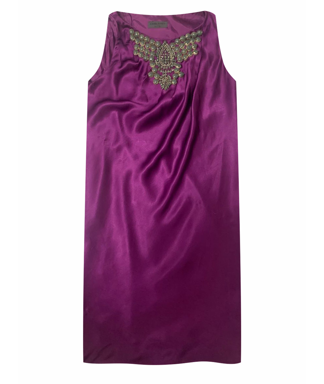 ALBERTA FERRETTI Фиолетовое шелковое коктейльное платье, фото 1