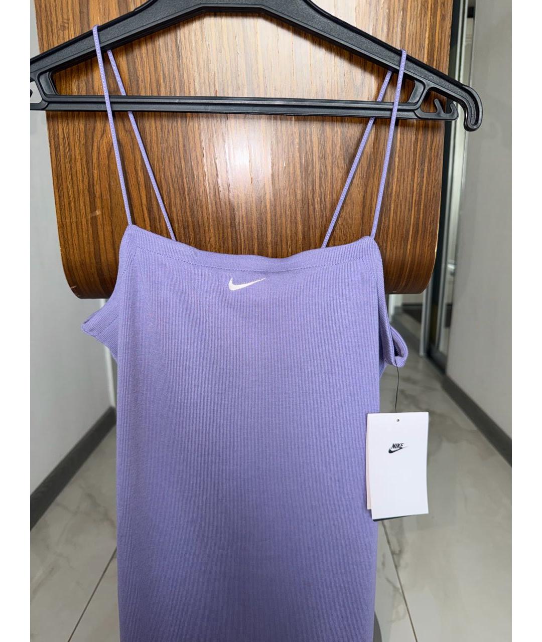 NIKE Фиолетовое хлопковое повседневное платье, фото 6