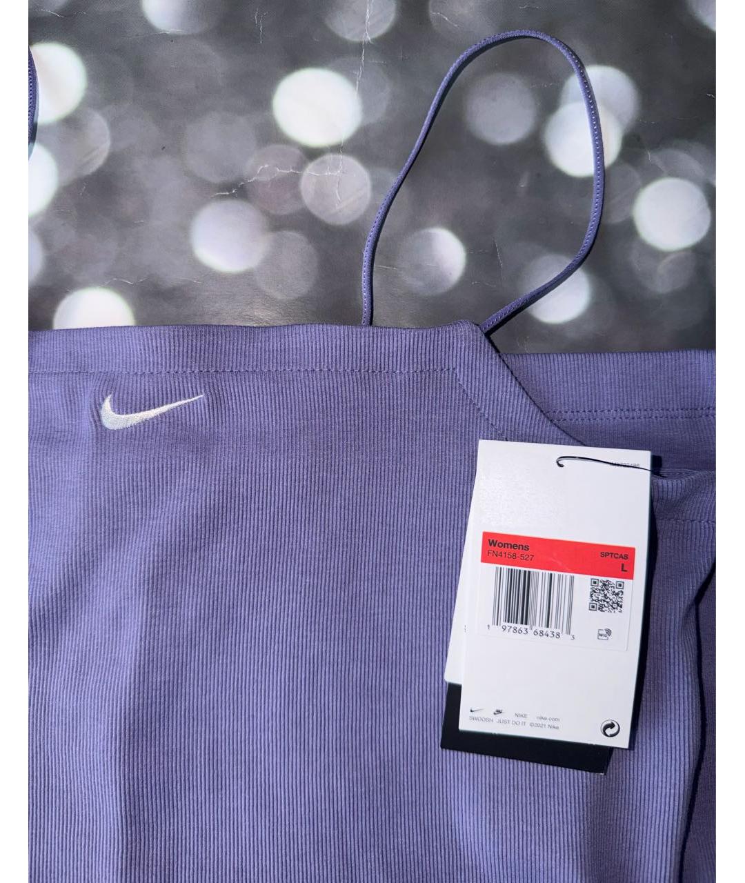 NIKE Фиолетовое хлопковое повседневное платье, фото 4