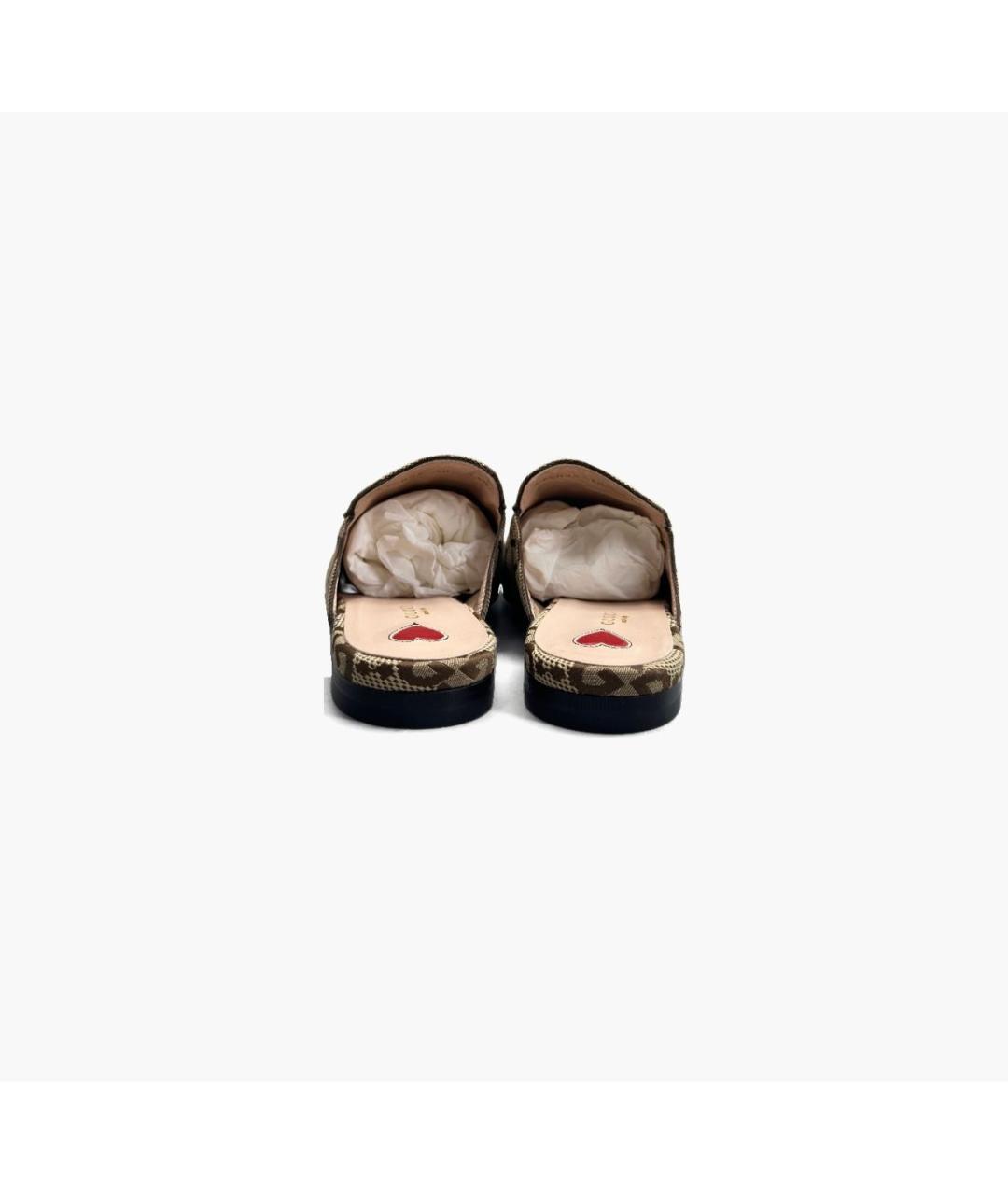 GUCCI Бежевые текстильные мюли, фото 4