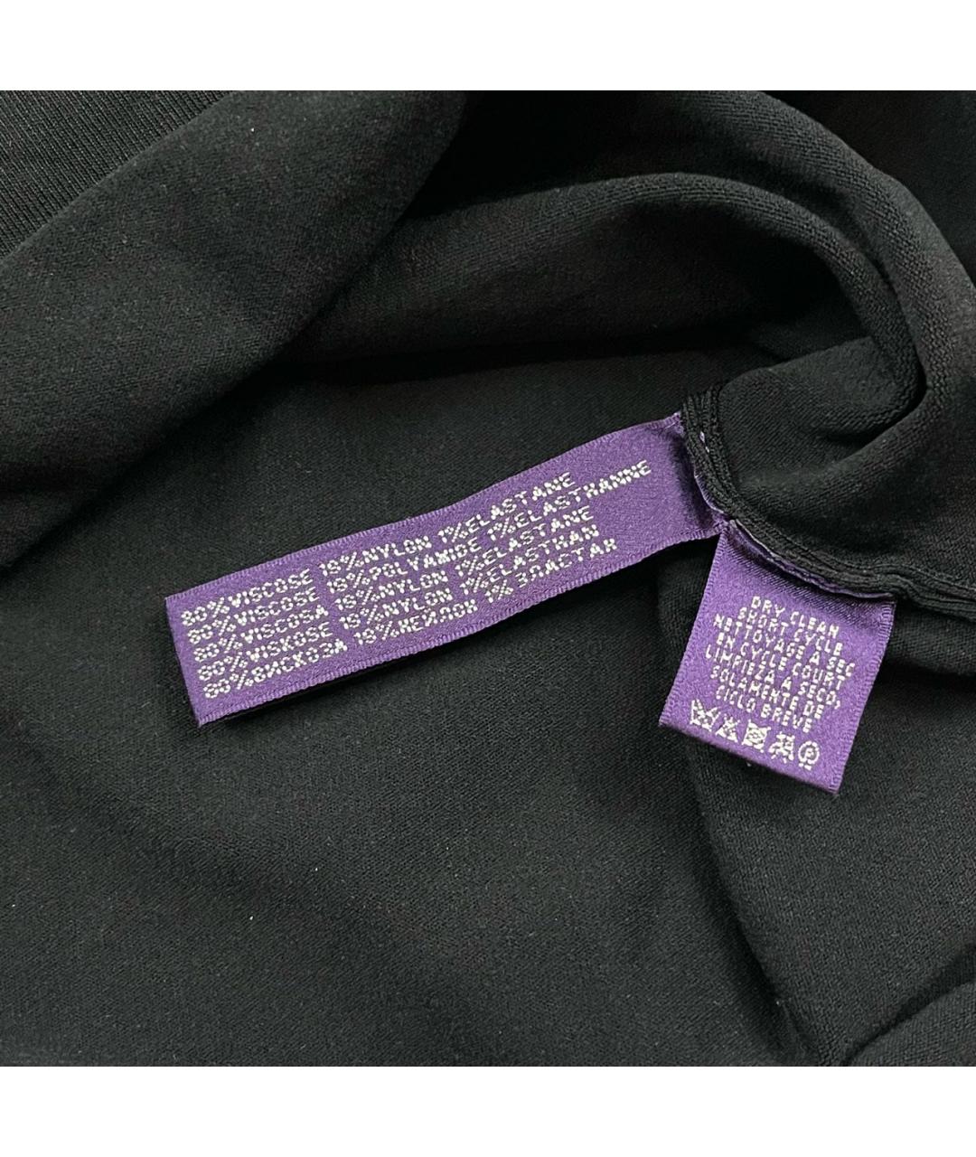 RALPH LAUREN PURPLE LABEL Черная вискозная футболка, фото 4