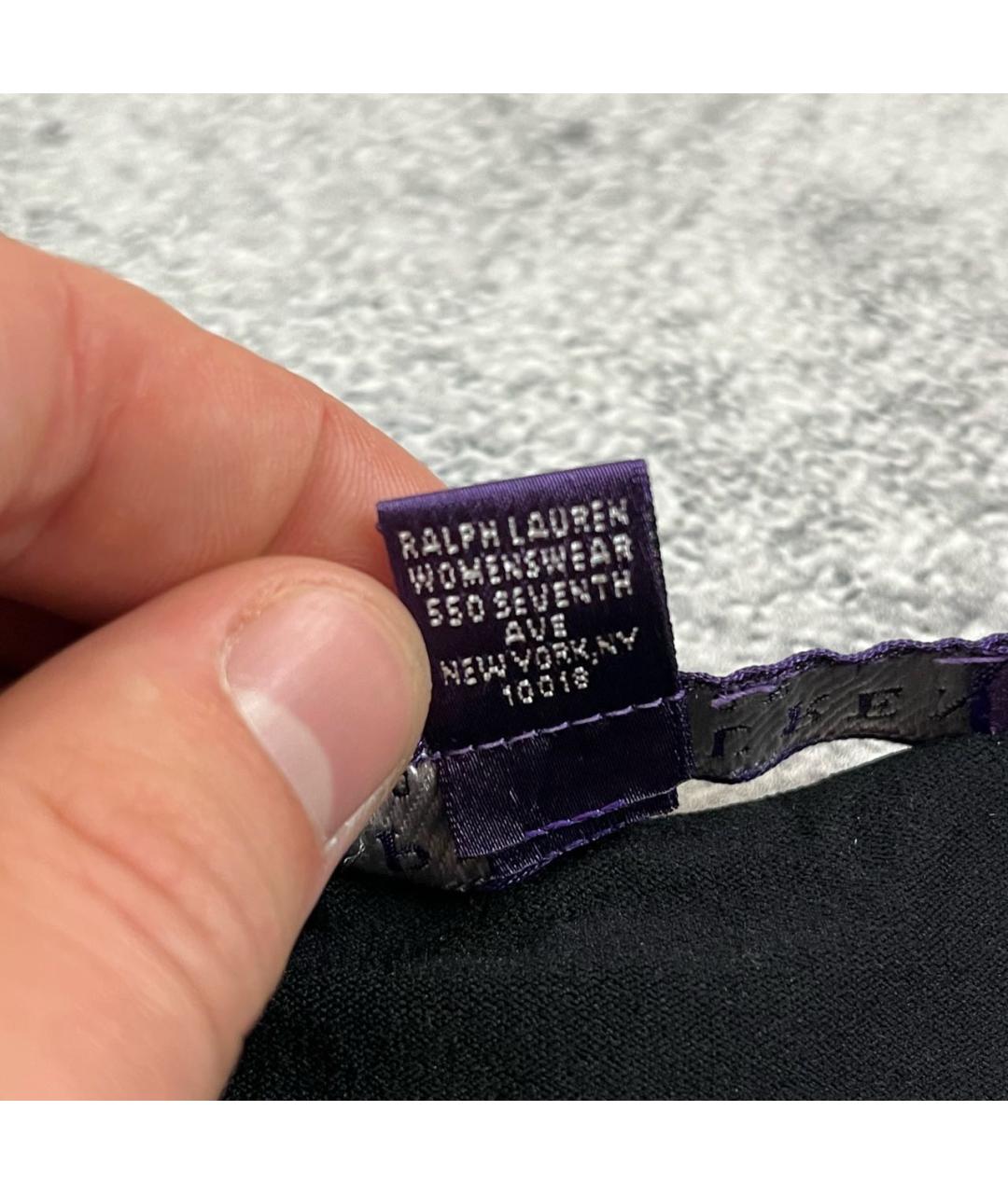RALPH LAUREN PURPLE LABEL Черная вискозная футболка, фото 3