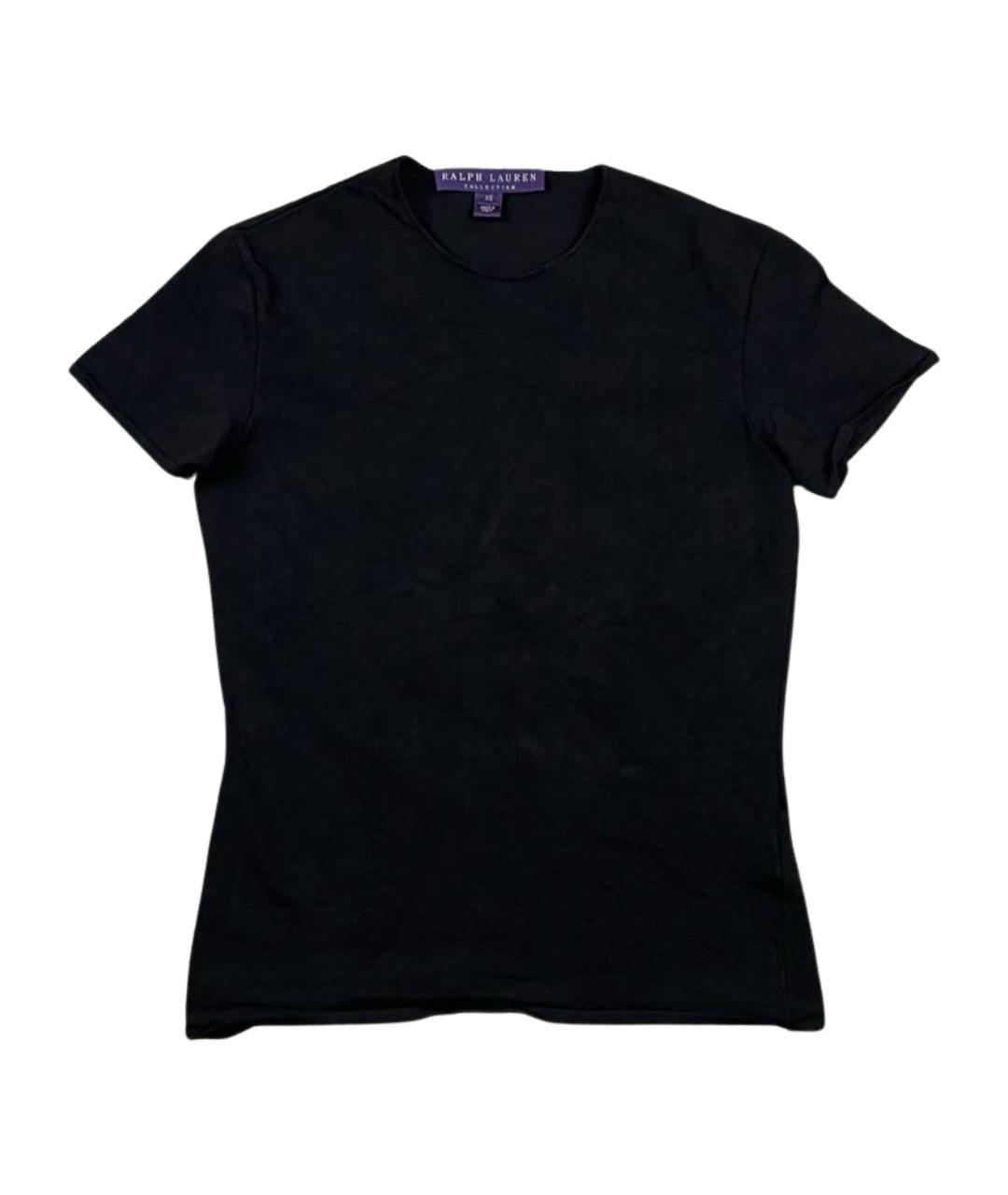 RALPH LAUREN PURPLE LABEL Черная вискозная футболка, фото 1