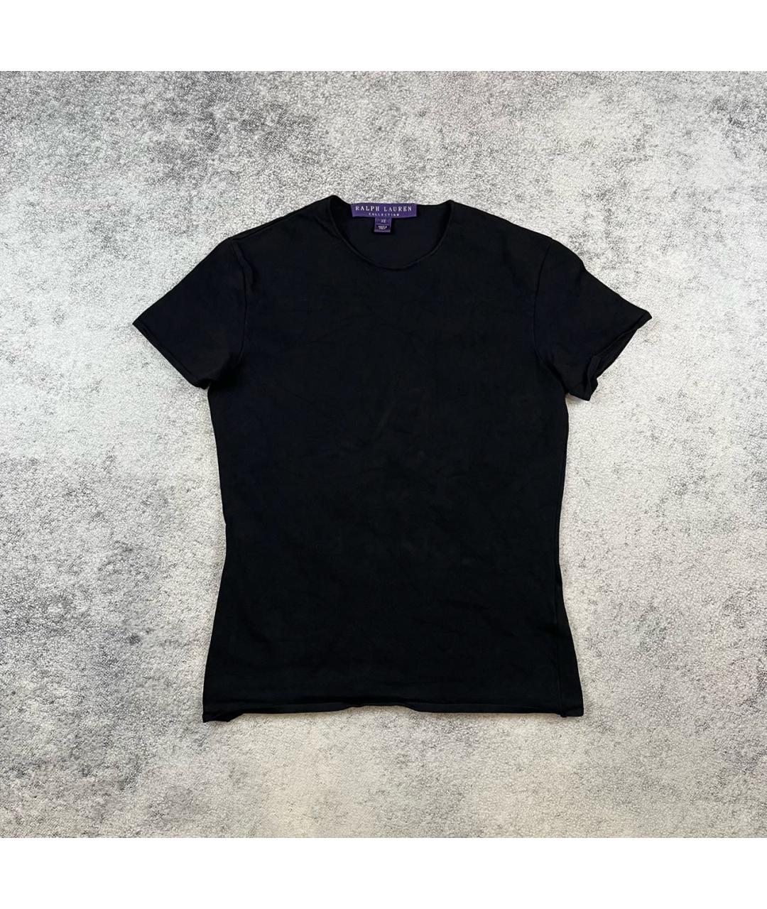 RALPH LAUREN PURPLE LABEL Черная вискозная футболка, фото 9