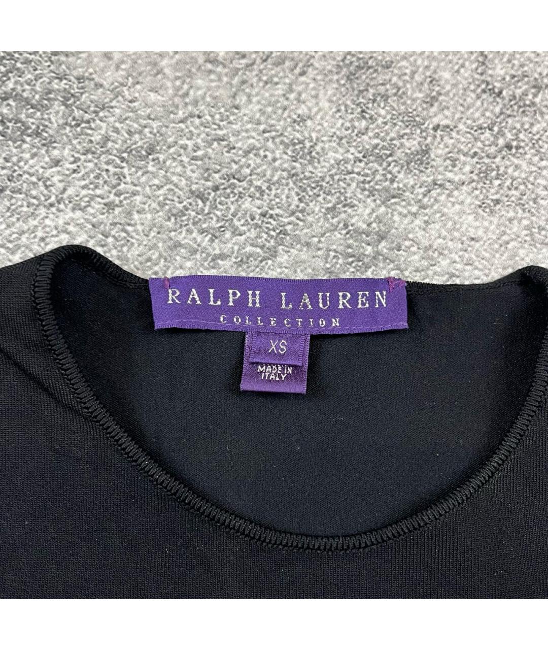 RALPH LAUREN PURPLE LABEL Черная вискозная футболка, фото 2