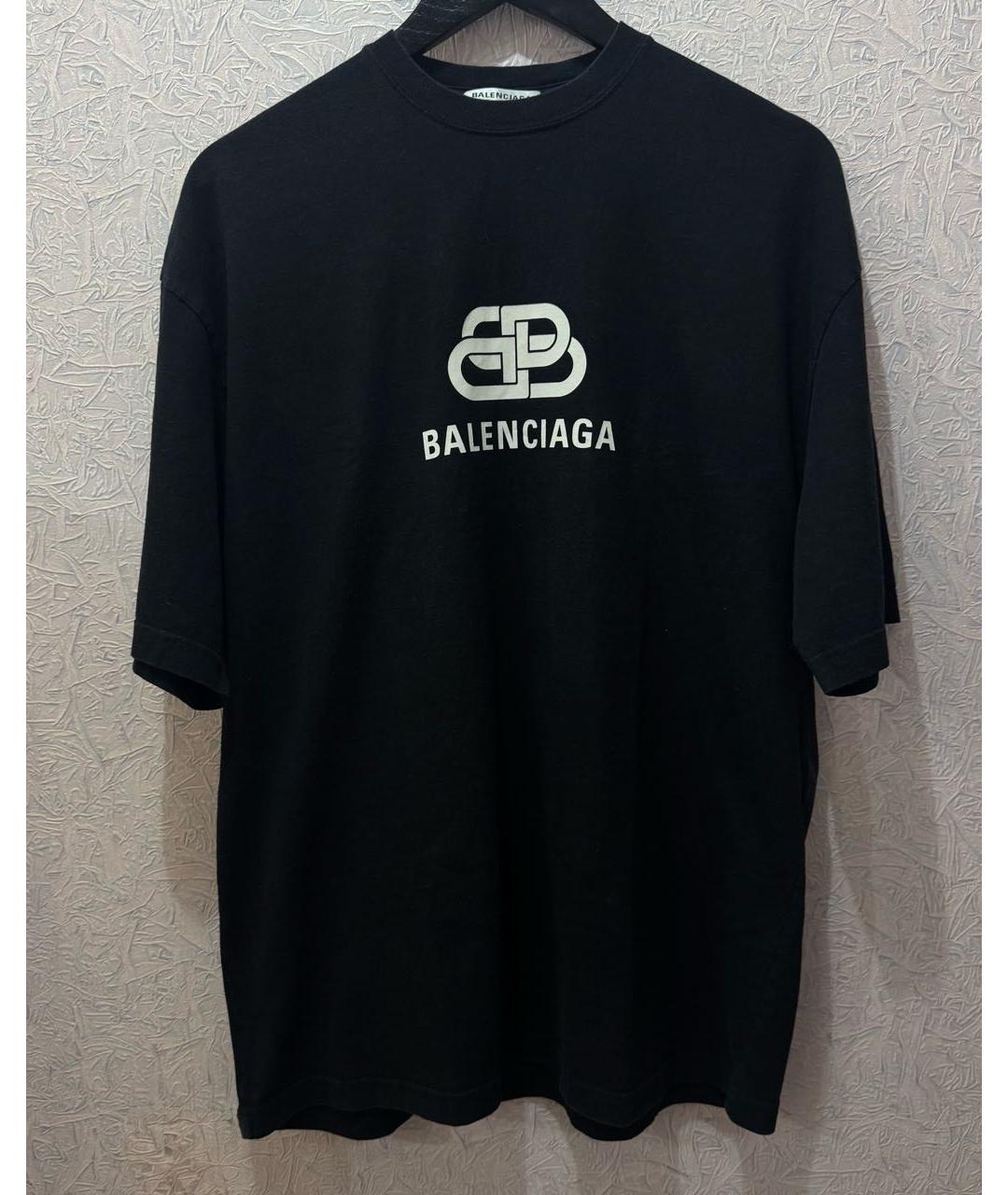 BALENCIAGA Черная хлопковая футболка, фото 4
