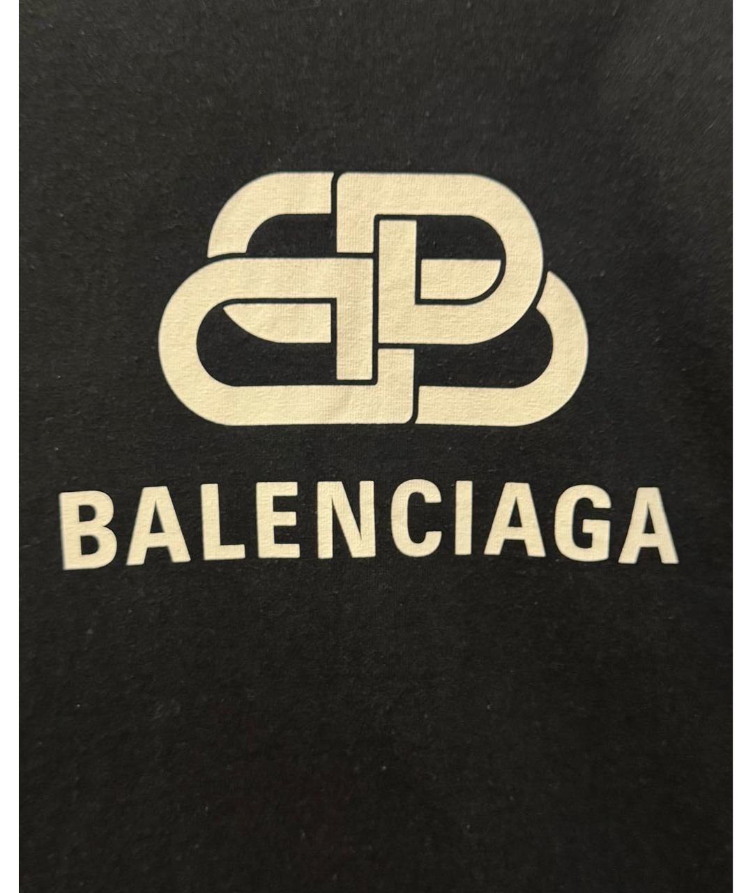 BALENCIAGA Черная хлопковая футболка, фото 3