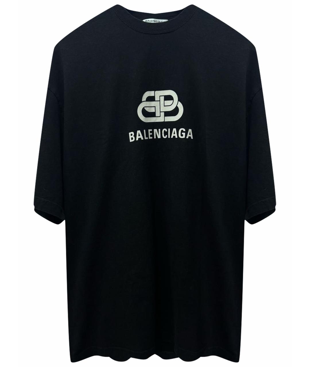 BALENCIAGA Черная хлопковая футболка, фото 1