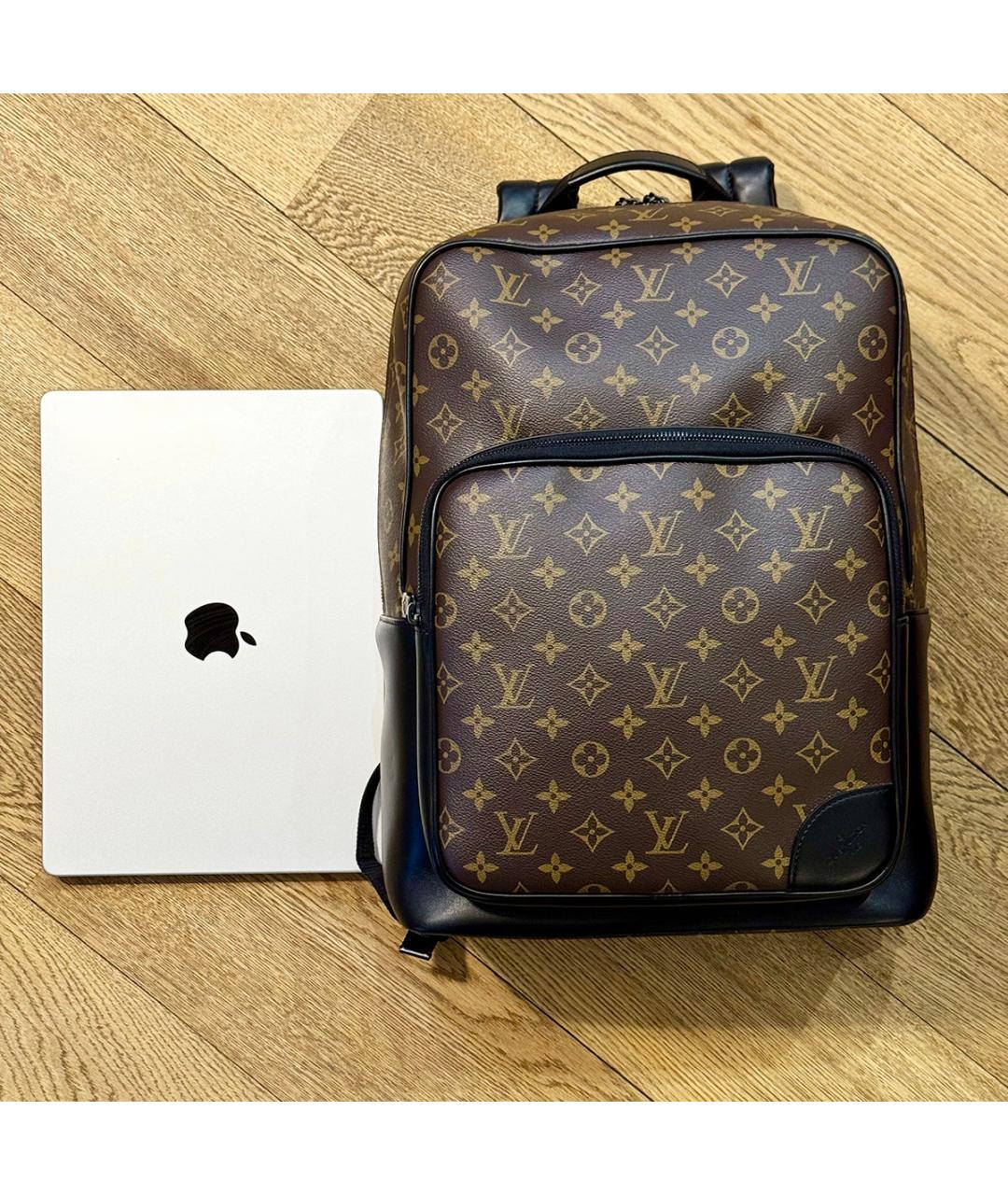 LOUIS VUITTON Коричневый канва рюкзак, фото 5
