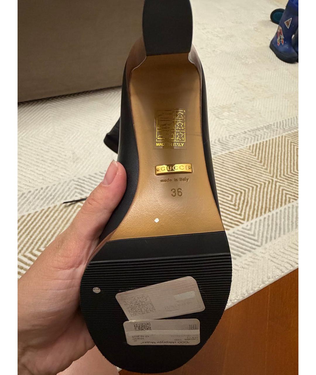GUCCI Черные кожаные сапоги, фото 4