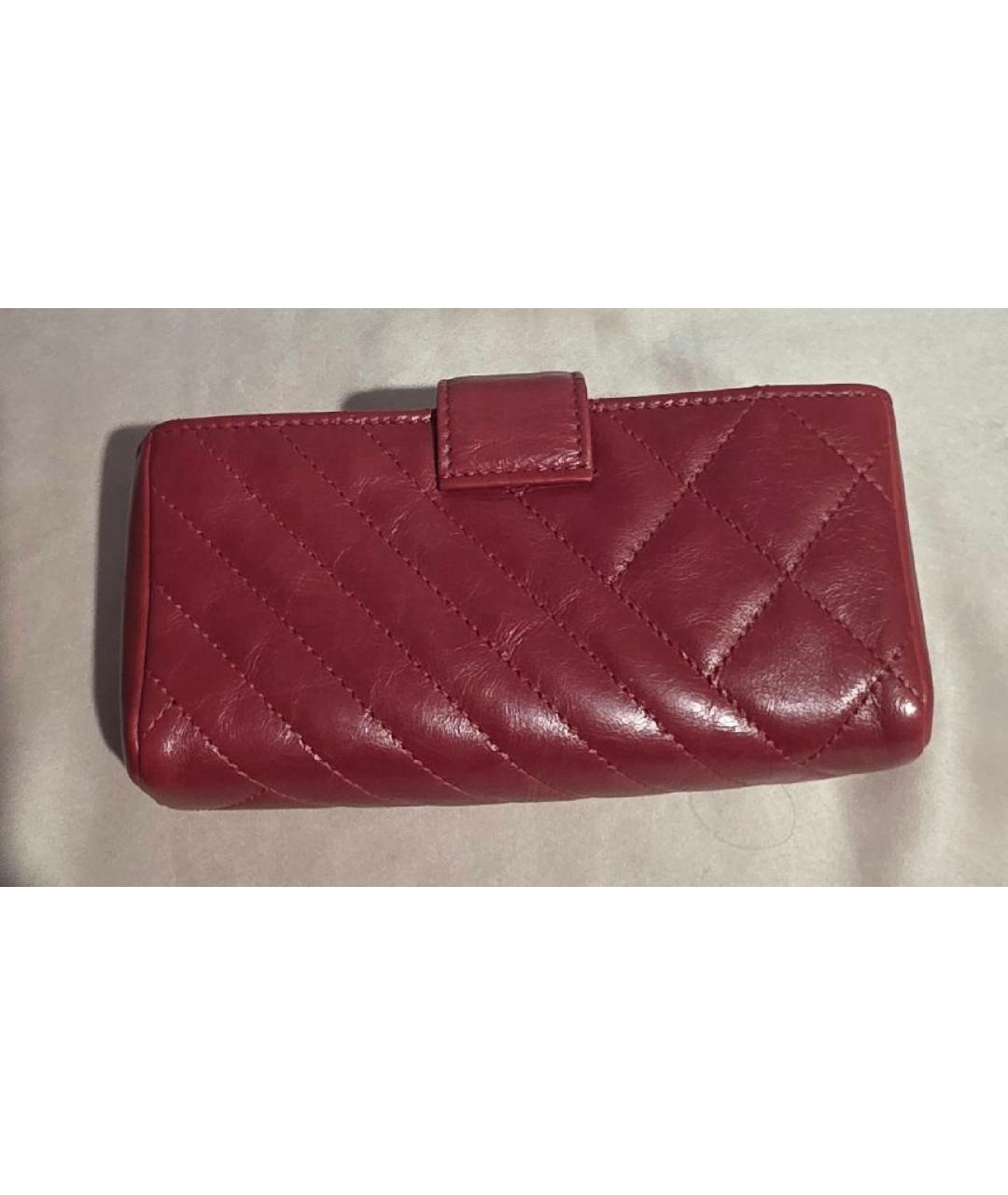 CHANEL Красный кожаный кошелек, фото 2