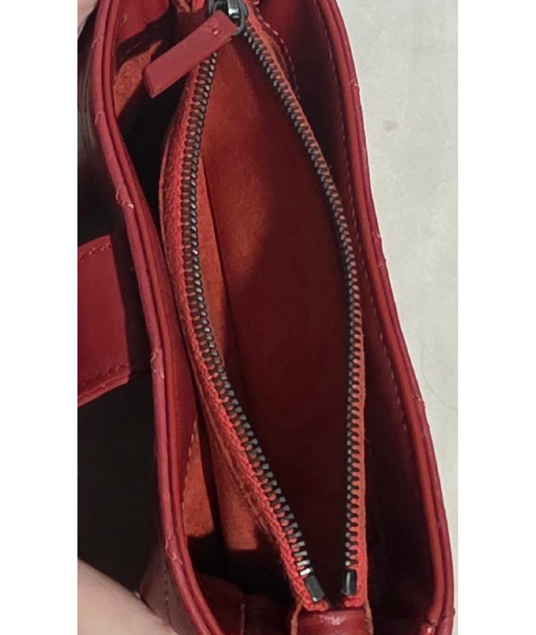 CHANEL Красный кожаный кошелек, фото 4