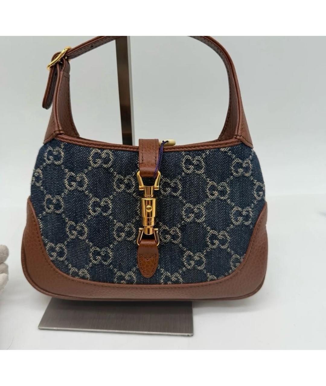 GUCCI Темно-синяя сумка с короткими ручками, фото 2