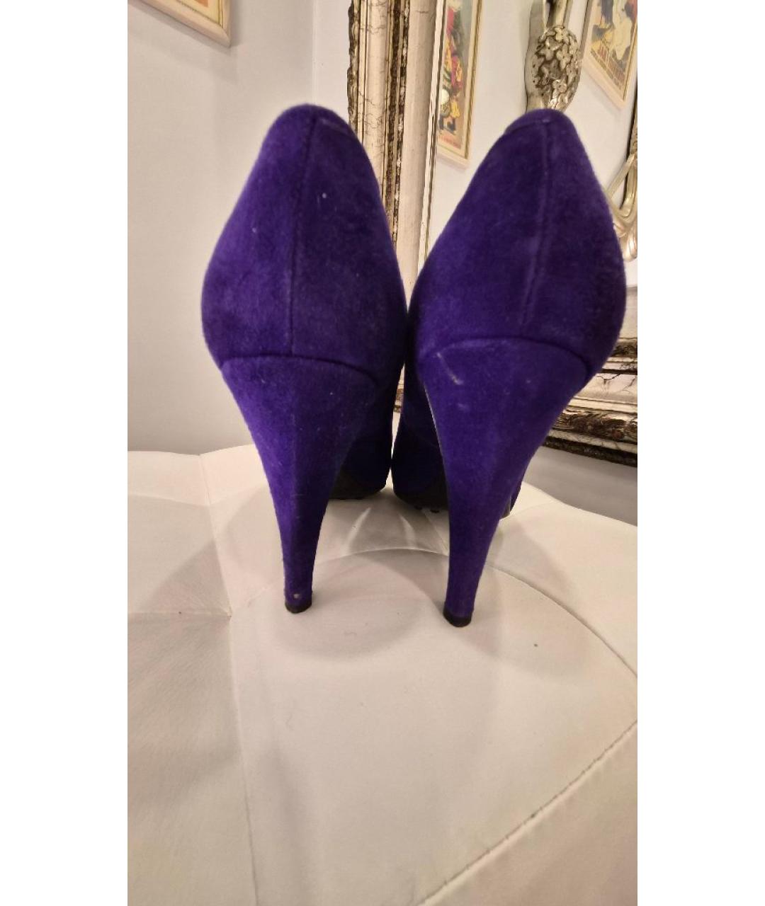 TOD'S Фиолетовые замшевые туфли, фото 4