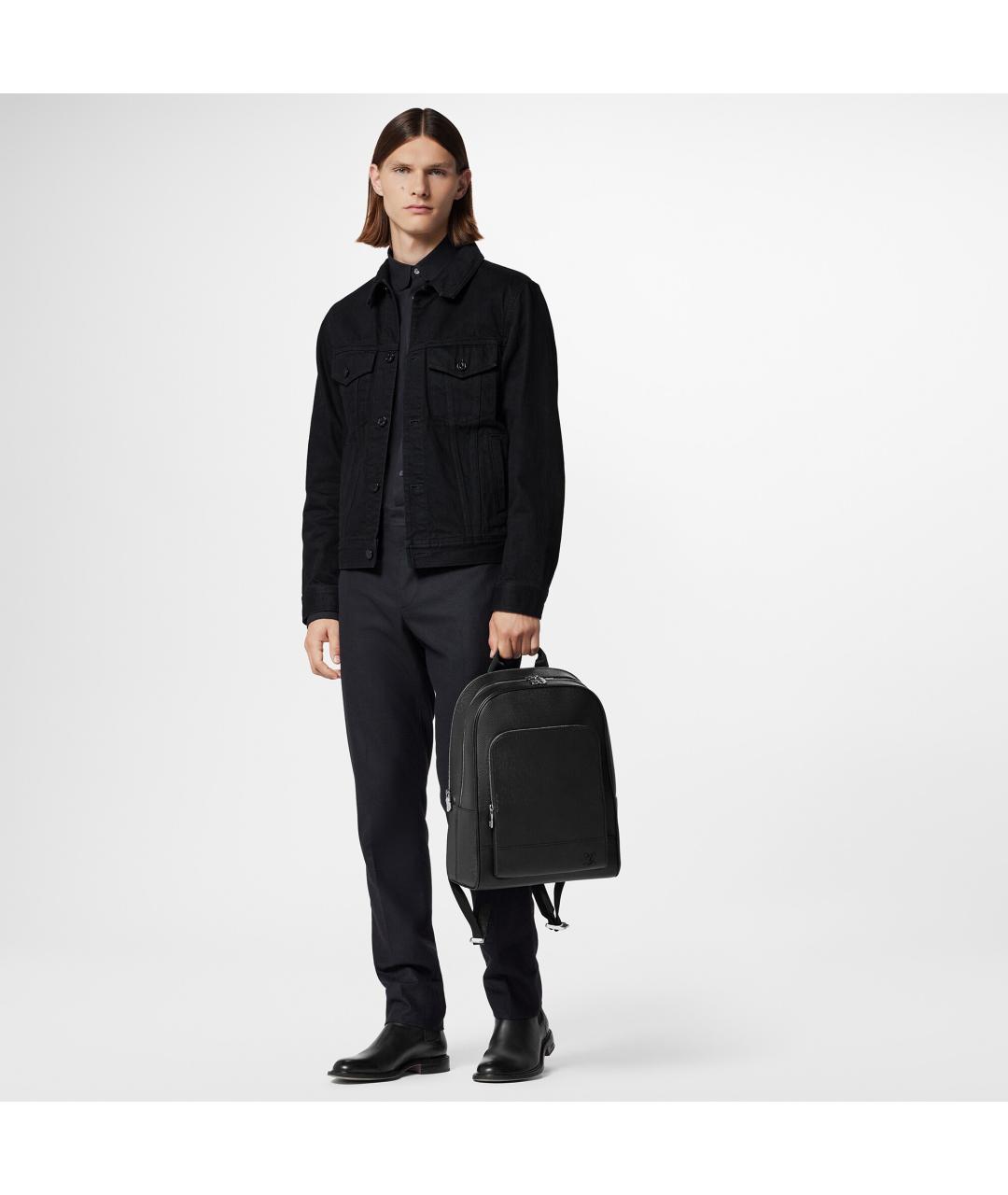 LOUIS VUITTON Черный кожаный рюкзак, фото 6