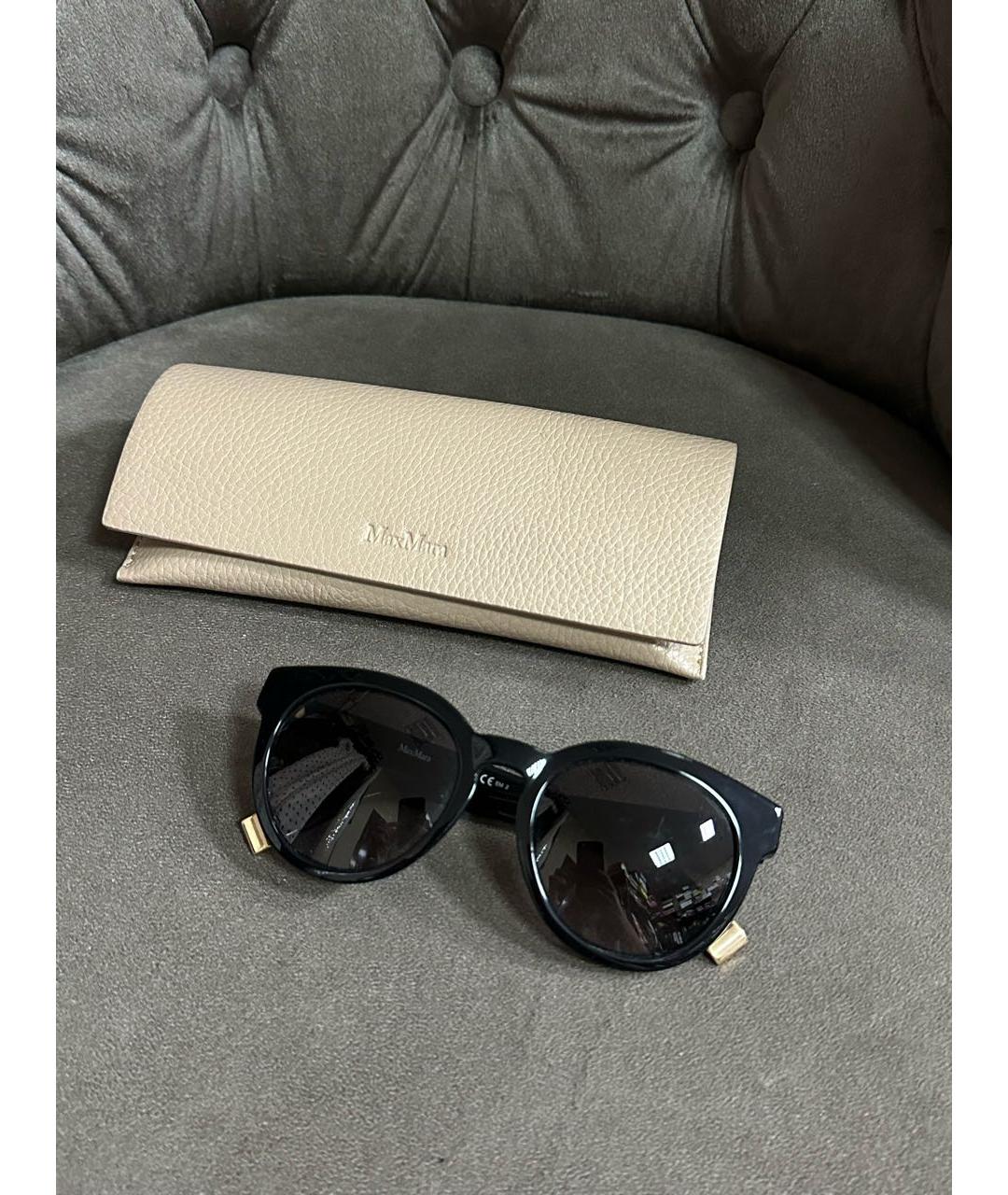 MAX MARA Черные пластиковые солнцезащитные очки, фото 6