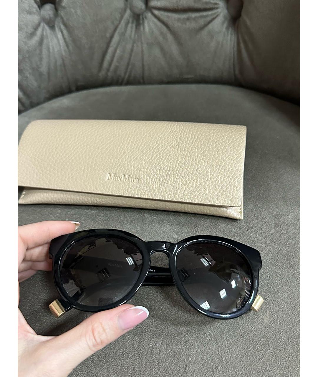 MAX MARA Черные пластиковые солнцезащитные очки, фото 2