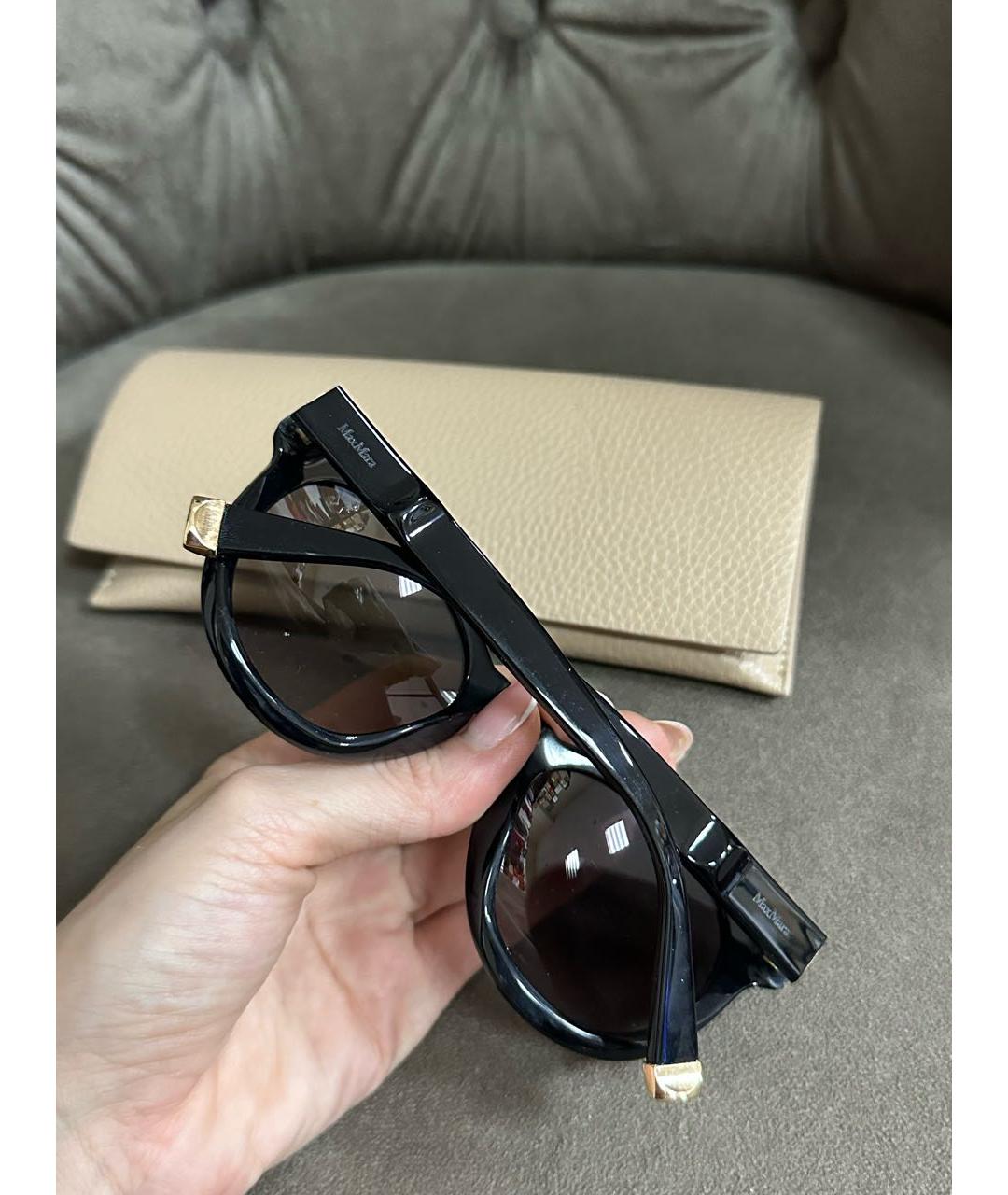 MAX MARA Черные пластиковые солнцезащитные очки, фото 3